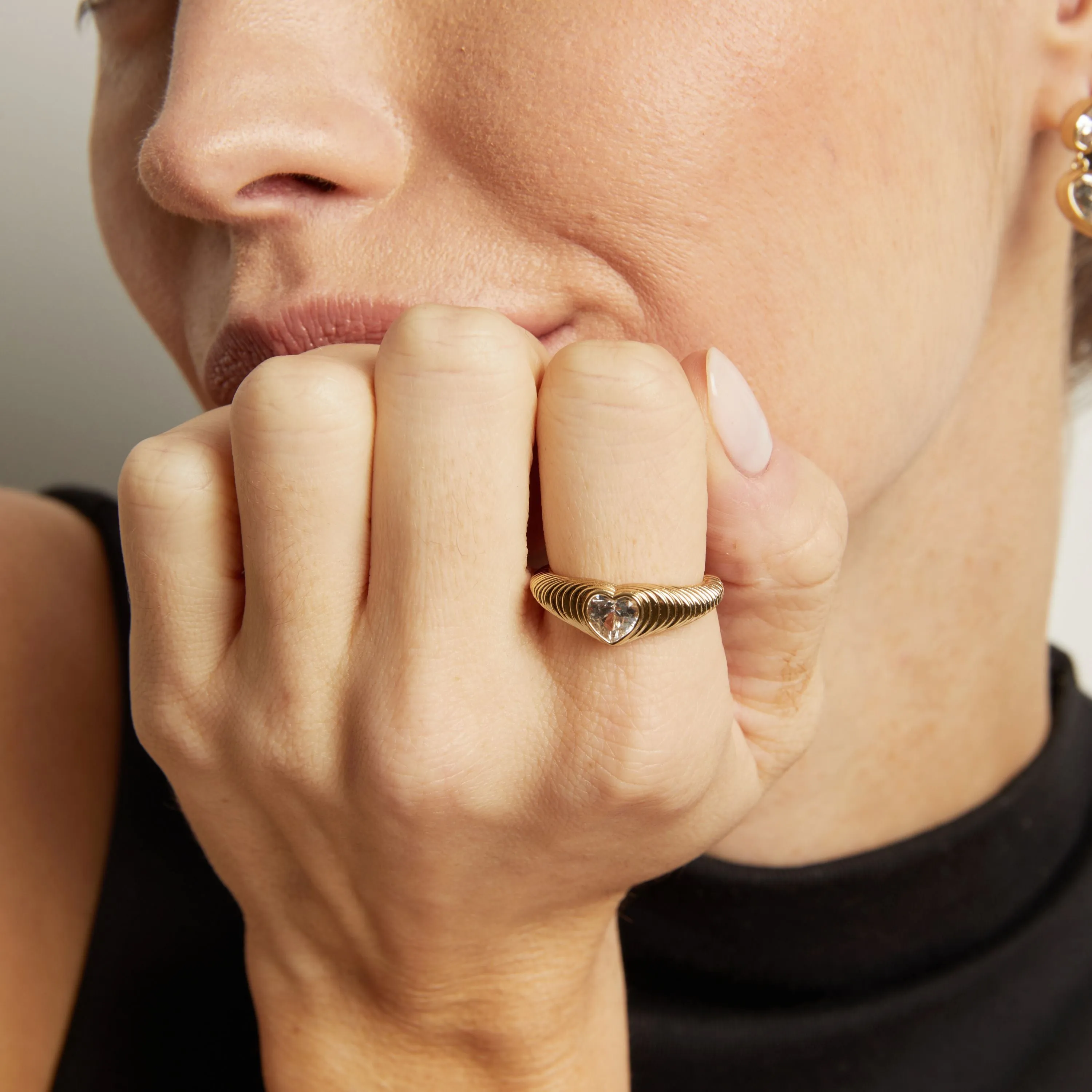 Radiant Heart Art Deco Ring sold by Aurate product image thumbnail 5