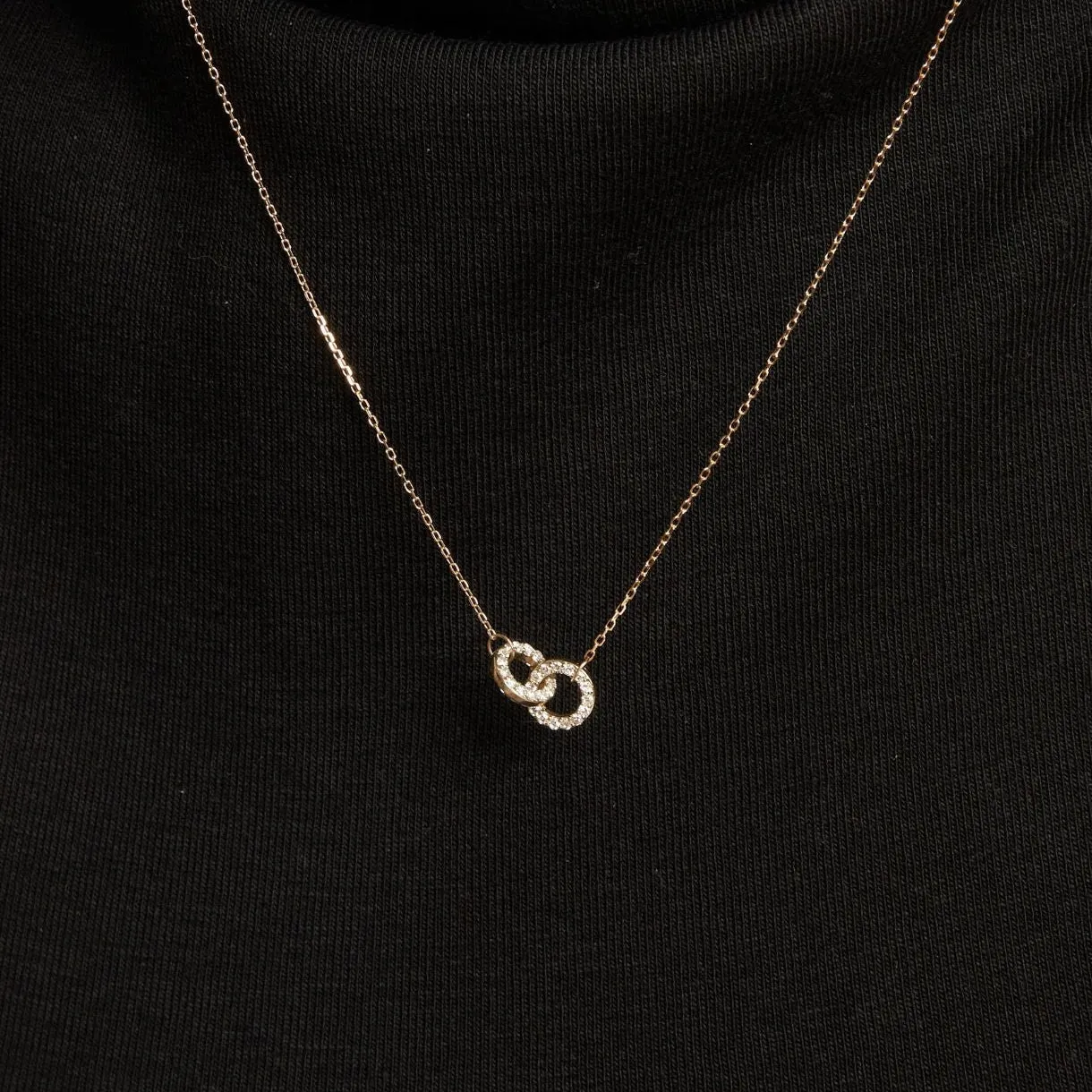 Double Lab Grown Diamond Connection Necklace sold by Aurate product image thumbnail 3