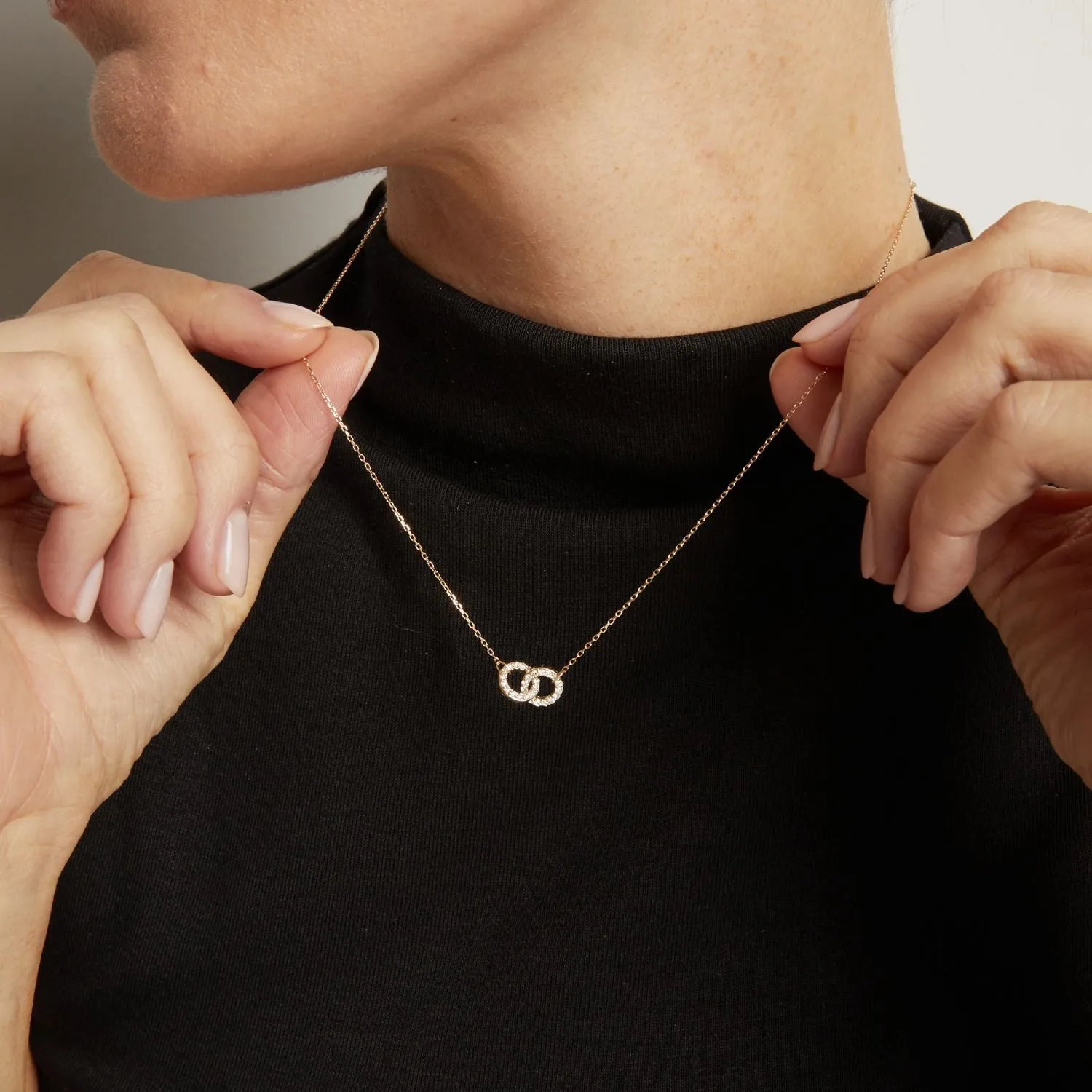 Double Lab Grown Diamond Connection Necklace sold by Aurate product image thumbnail 5