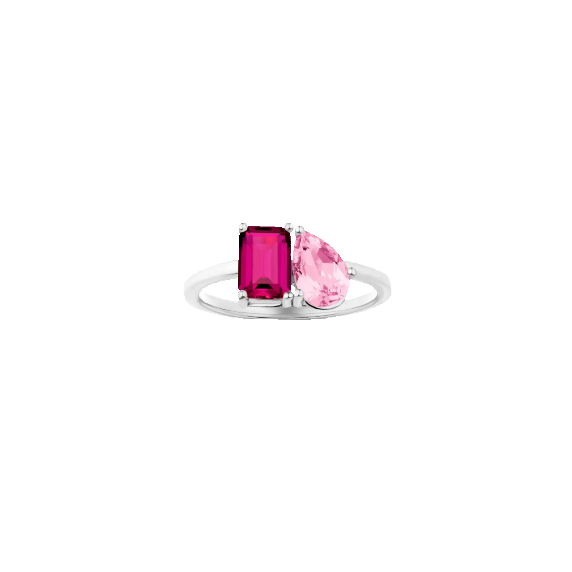 Toi et Moi Gemstone Classic Ring - Red Ruby & Pink Tourmaline sold by Aurate