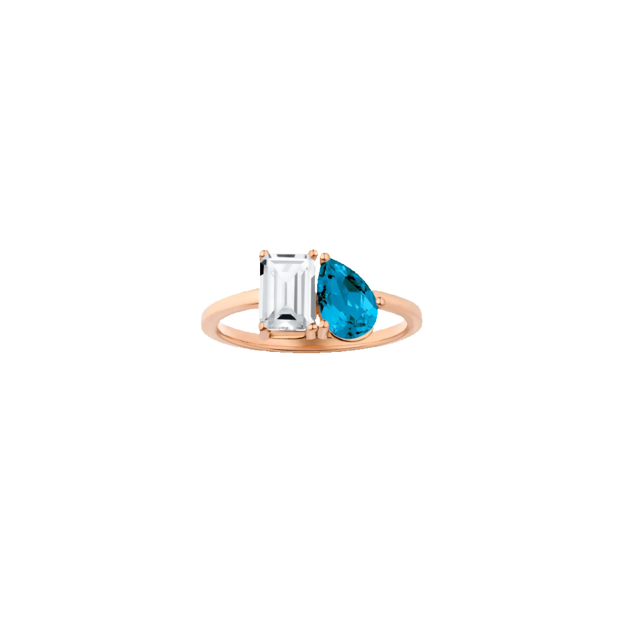 Toi et Moi Gemstone Classic Ring - White Topaz & London Blue Topaz sold by Aurate