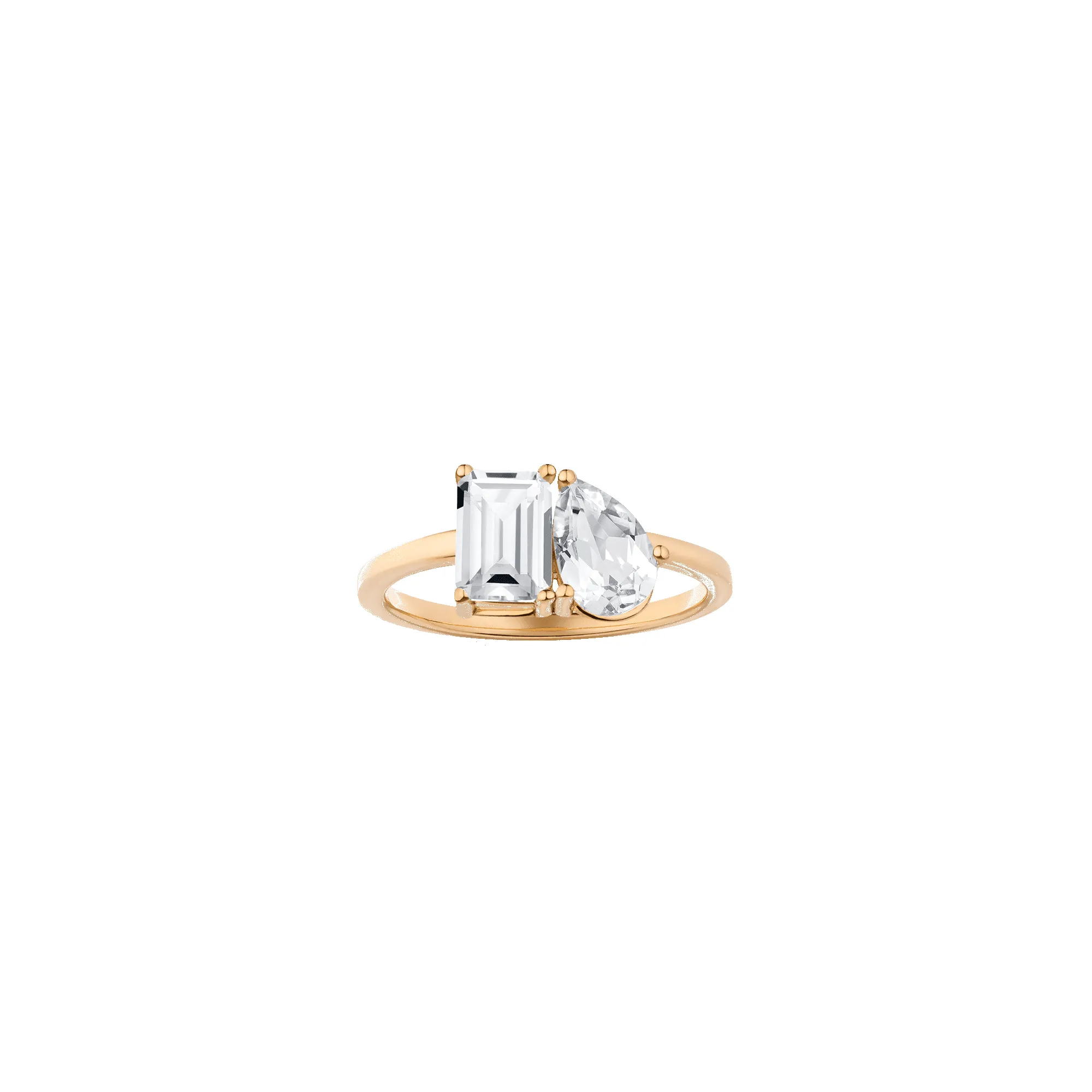Toi et Moi Gemstone Classic Ring - White Topaz & White Topaz sold by Aurate product image thumbnail 2