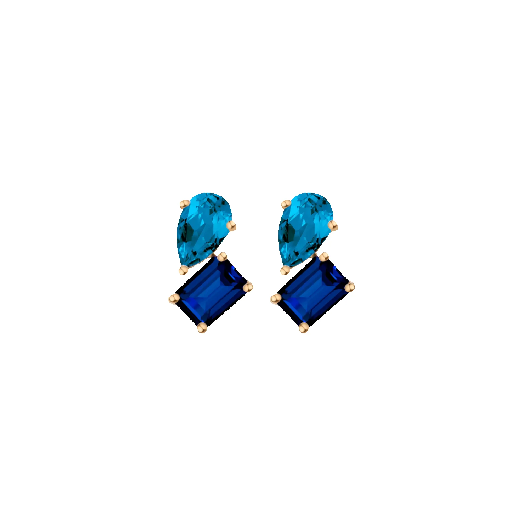 Toi et Moi Gemstone Heirloom Earring - Blue Sapphire & London Blue Topaz sold by Aurate