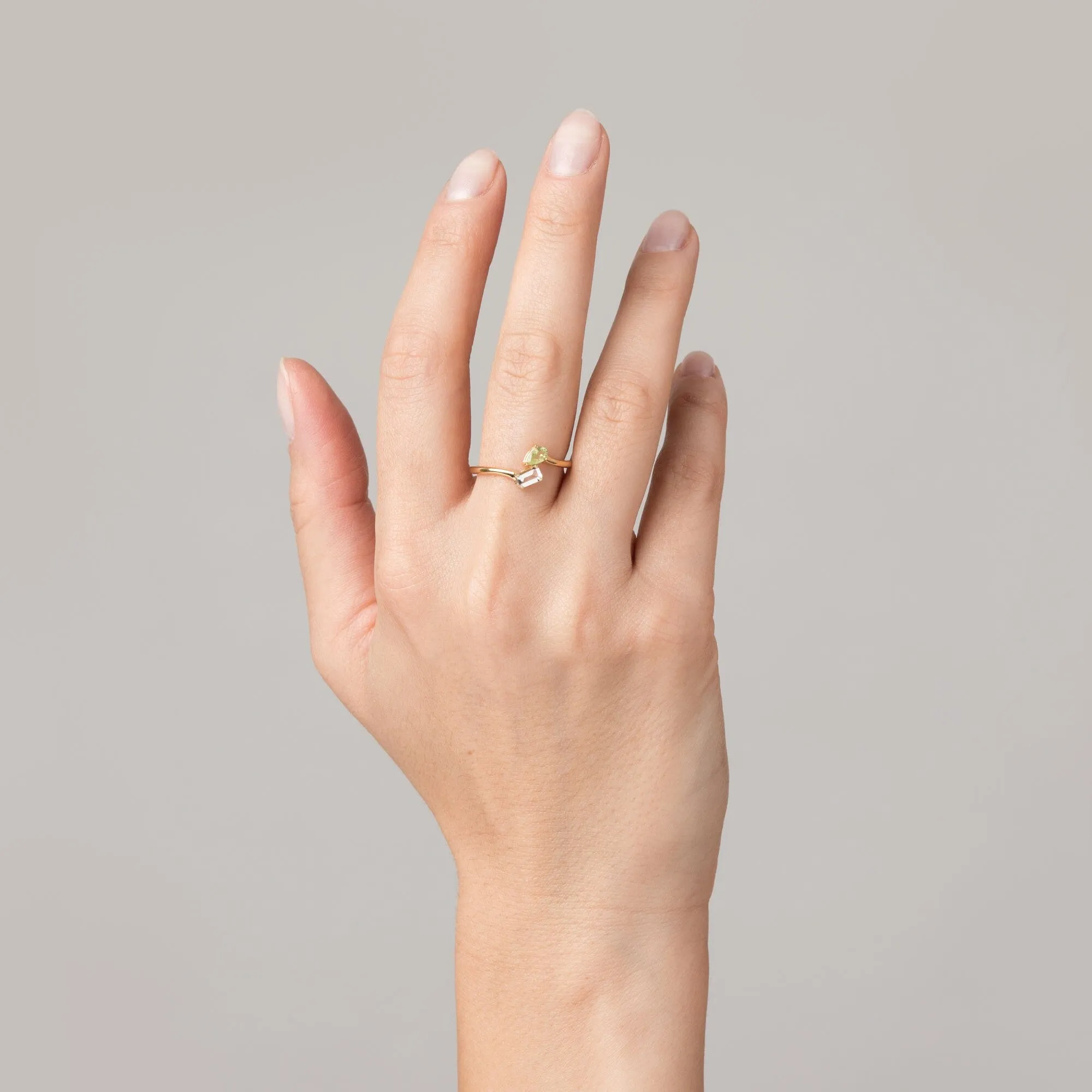Toi et Moi Gemstone Mini Heirloom Ring - London Blue Topaz & Aquamarine sold by Aurate product image thumbnail 3