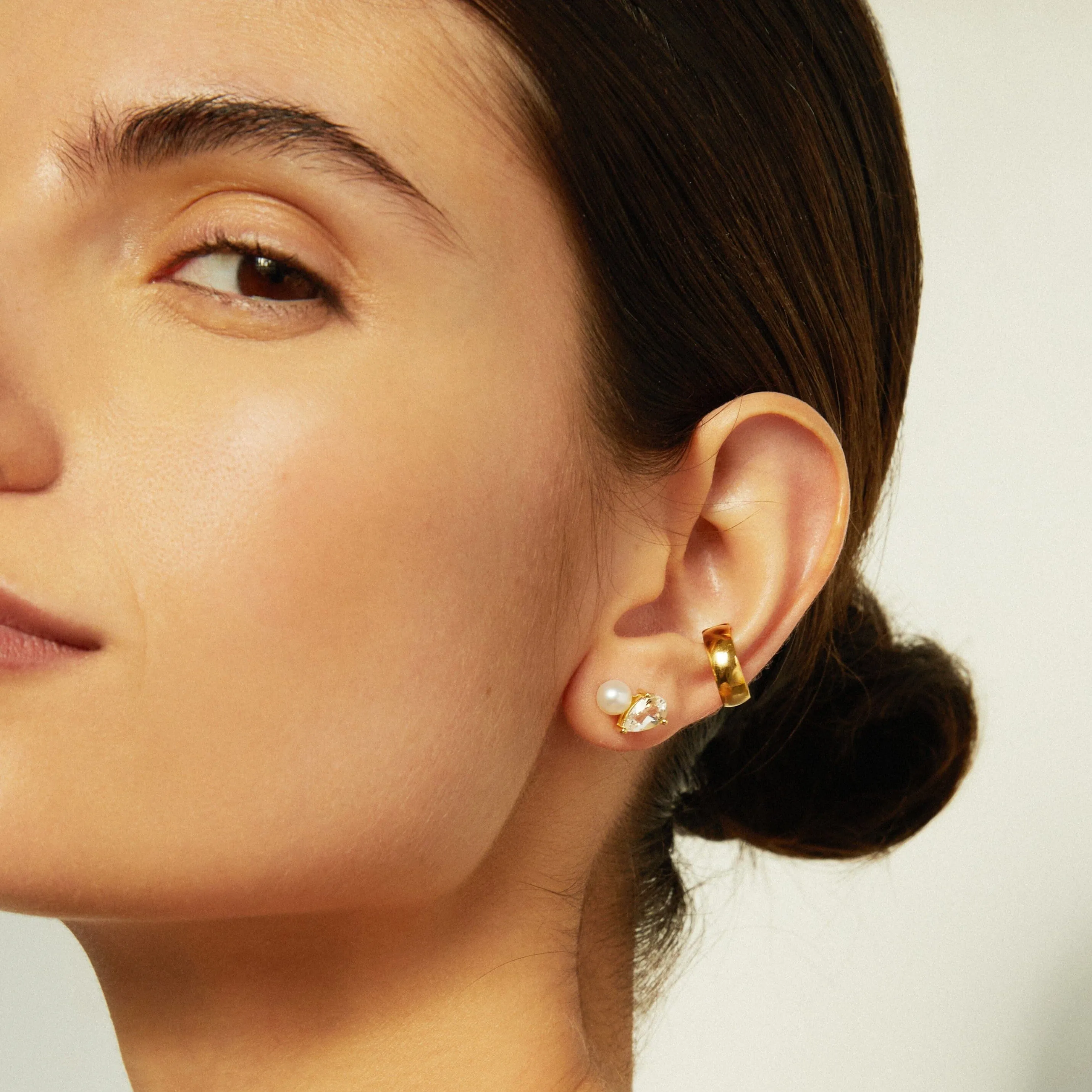 Pearl Toi et Moi Earrings - Red Garnet sold by Aurate product image thumbnail 3