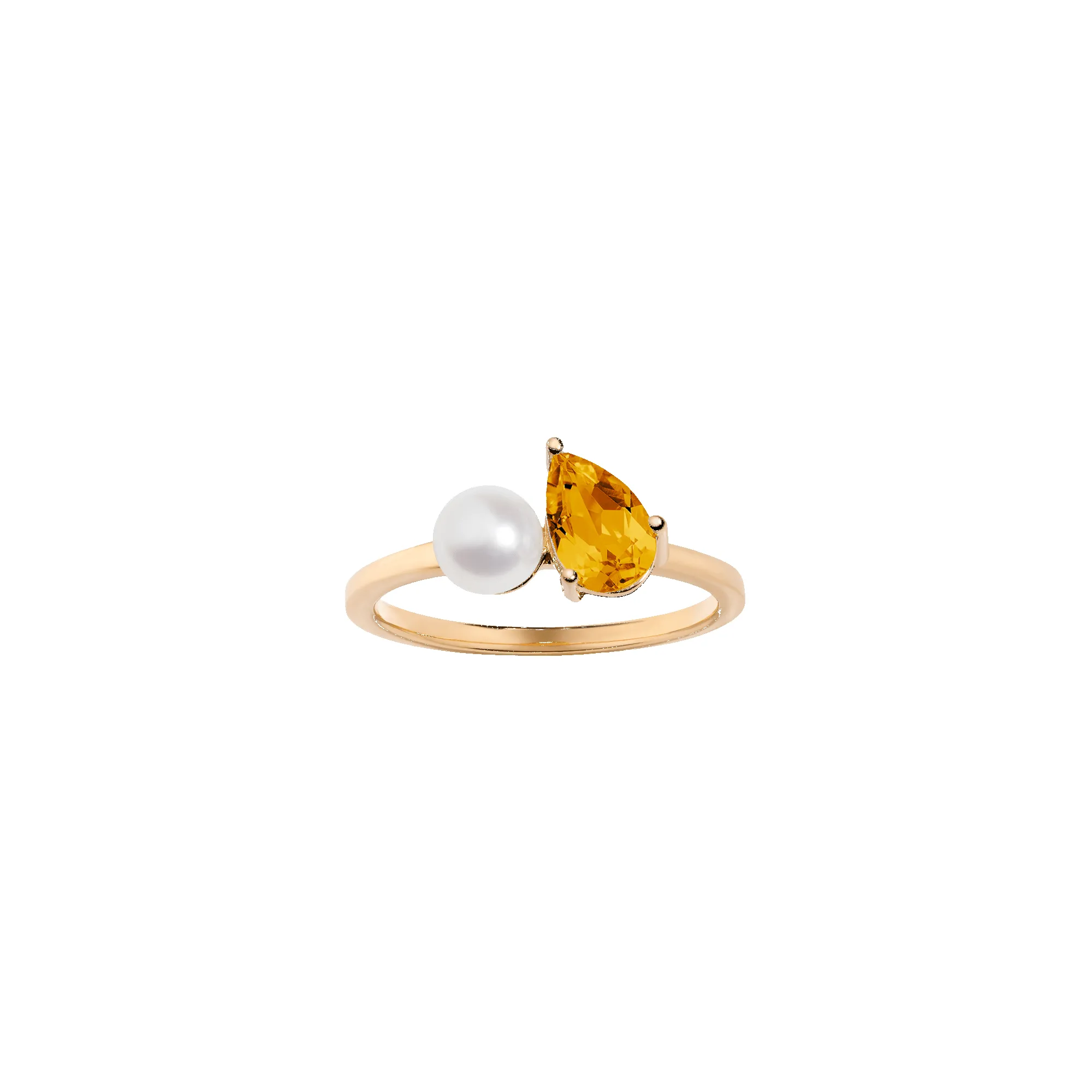 Pearl Toi et Moi Ring - Yellow Citrine sold by Aurate