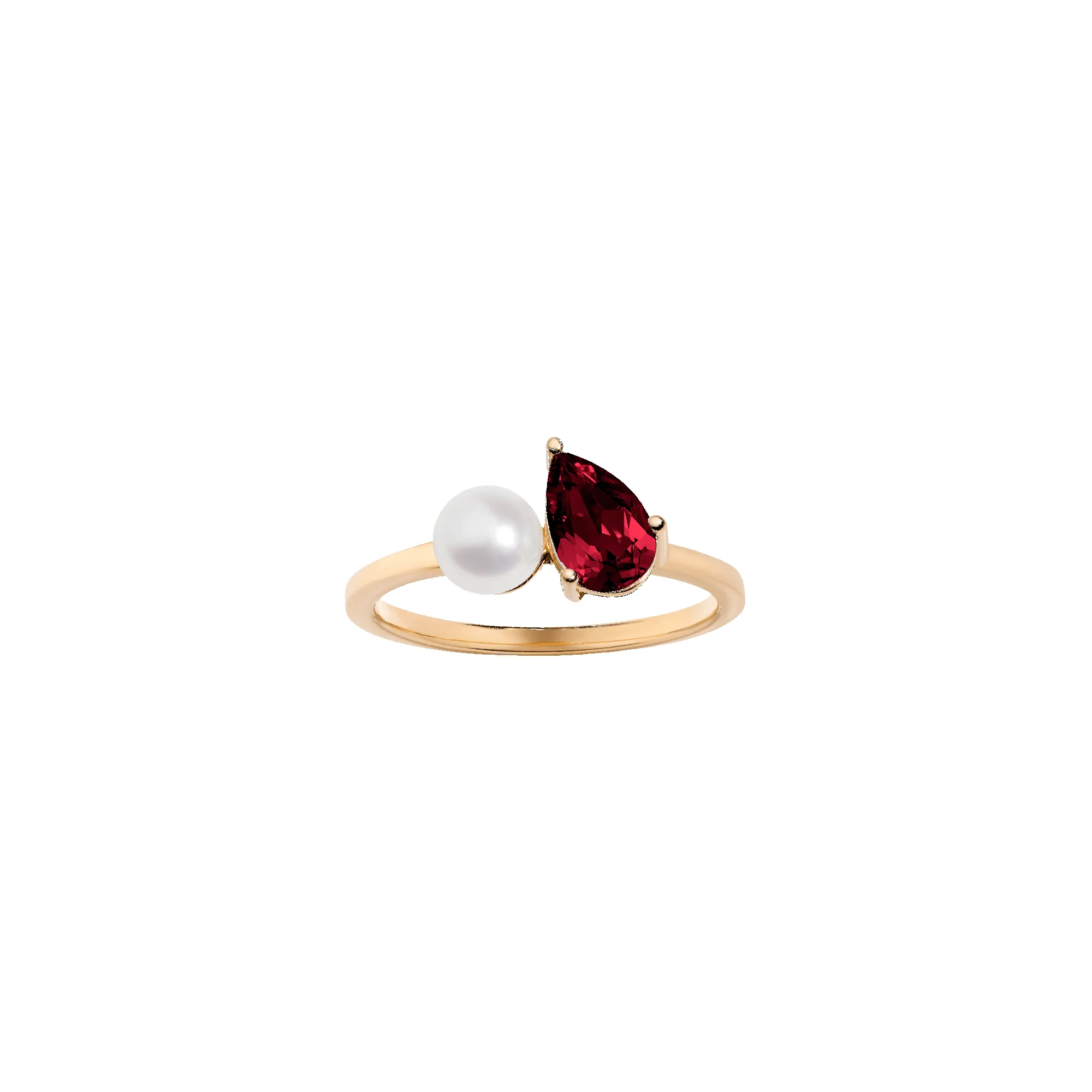 Pearl Toi et Moi Ring - Red Garnet sold by Aurate