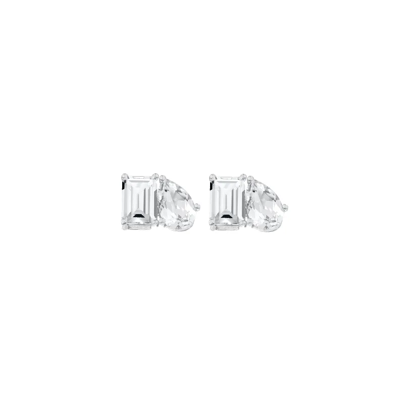 Toi et Moi Gemstone Classic Earring - White Topaz & White Topaz sold by Aurate