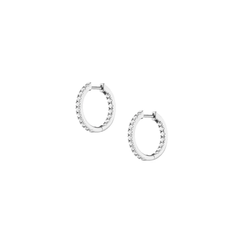 20mm Lab Grown White Sapphire Hoop Earrings made by Aurate