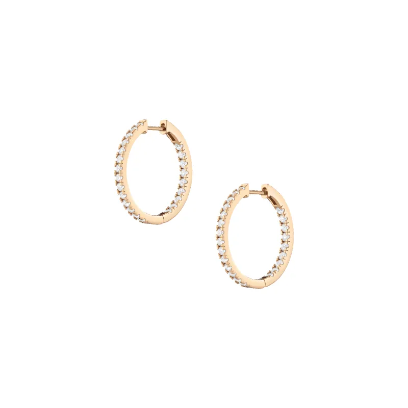 25mm Lab Grown White Sapphire Hoop Earrings made by Aurate