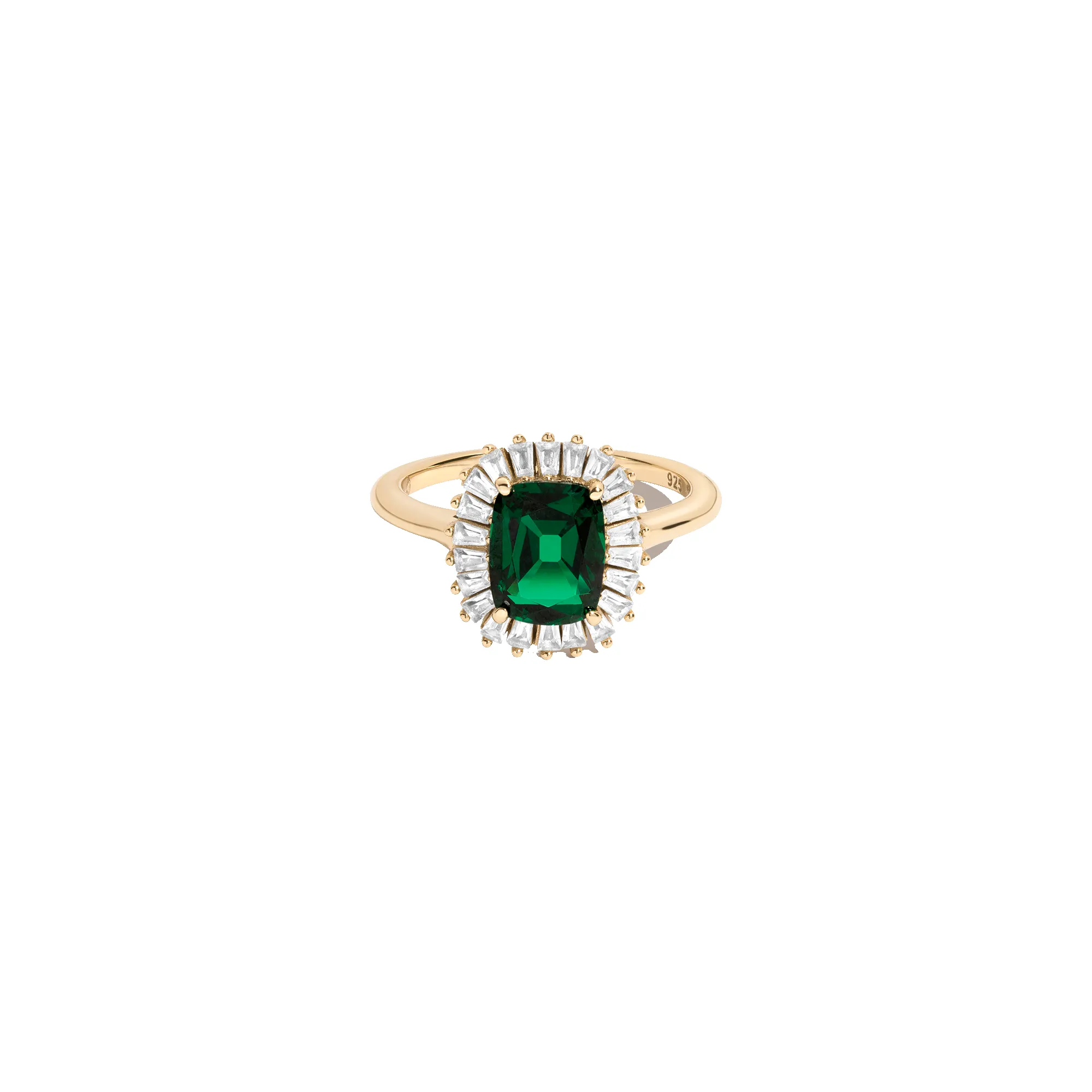 Lab Grown Green Emerald Alexandra Ring sold by Aurate