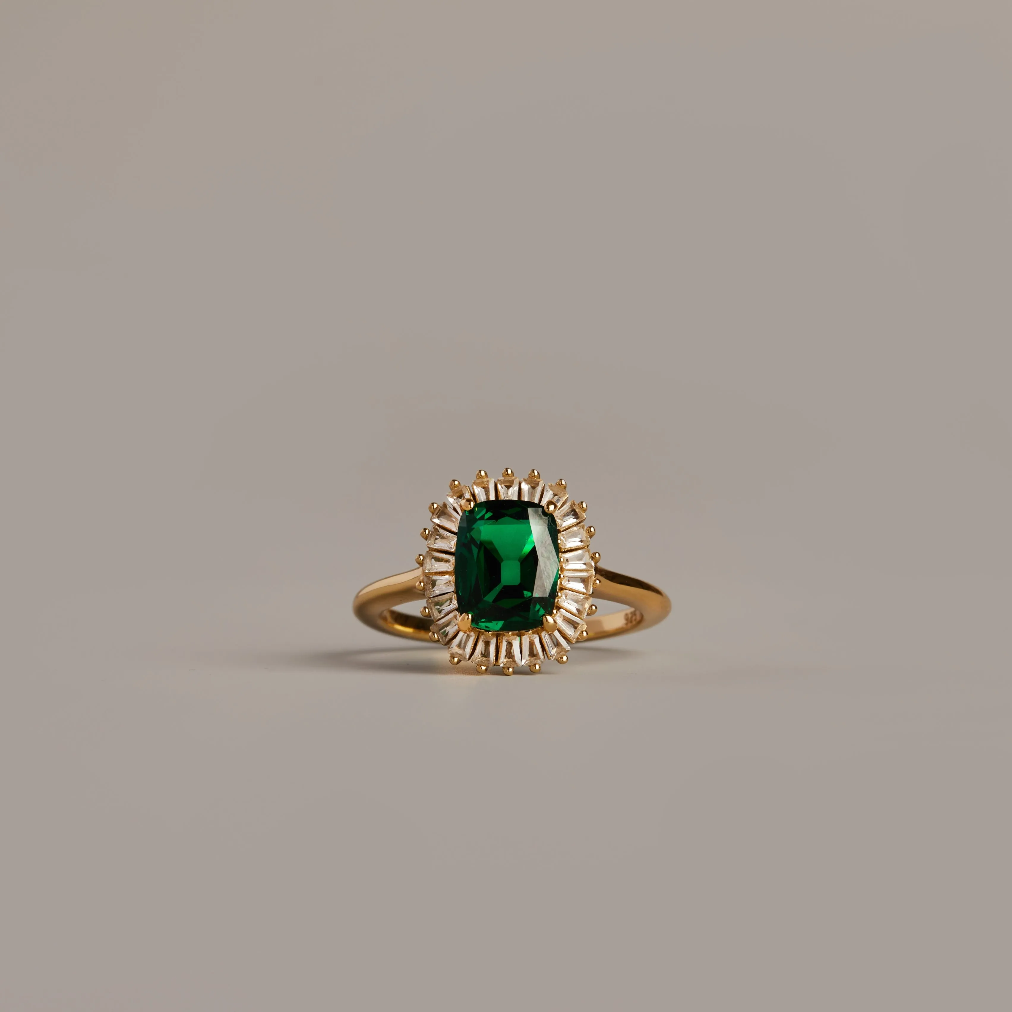 Lab Grown Green Emerald Alexandra Ring sold by Aurate product image thumbnail 3
