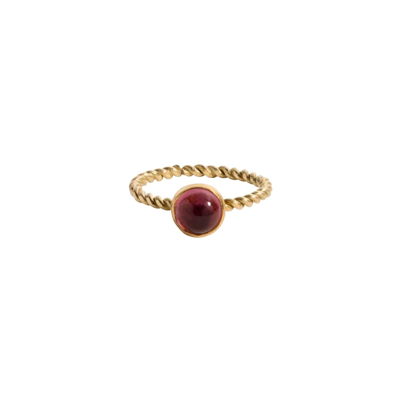 Vintage Round Pink Tourmaline Gold Ring made by Aurate
