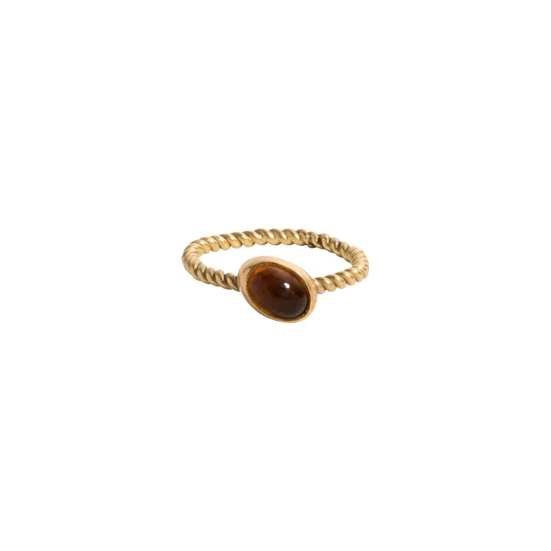 Vintage Oval Orange Tourmaline Gold Ring made by Aurate