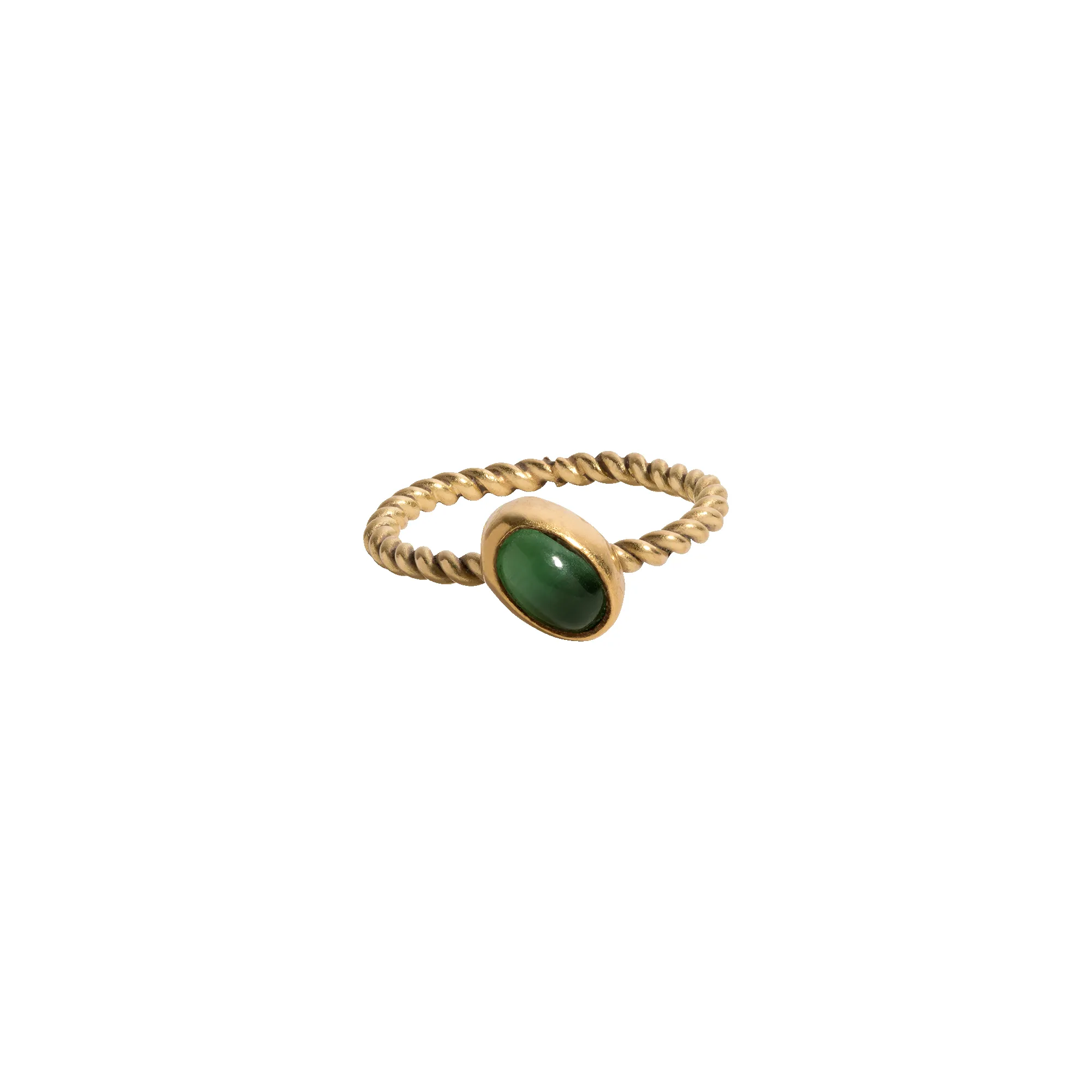 Vintage Oval Green Tourmaline Gold Ring sold by Aurate