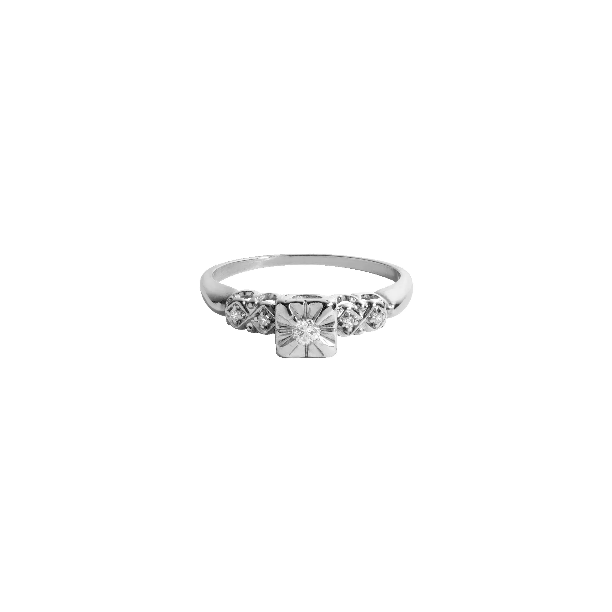 Antique Art Deco Five Stone Diamond Ring sold by Aurate