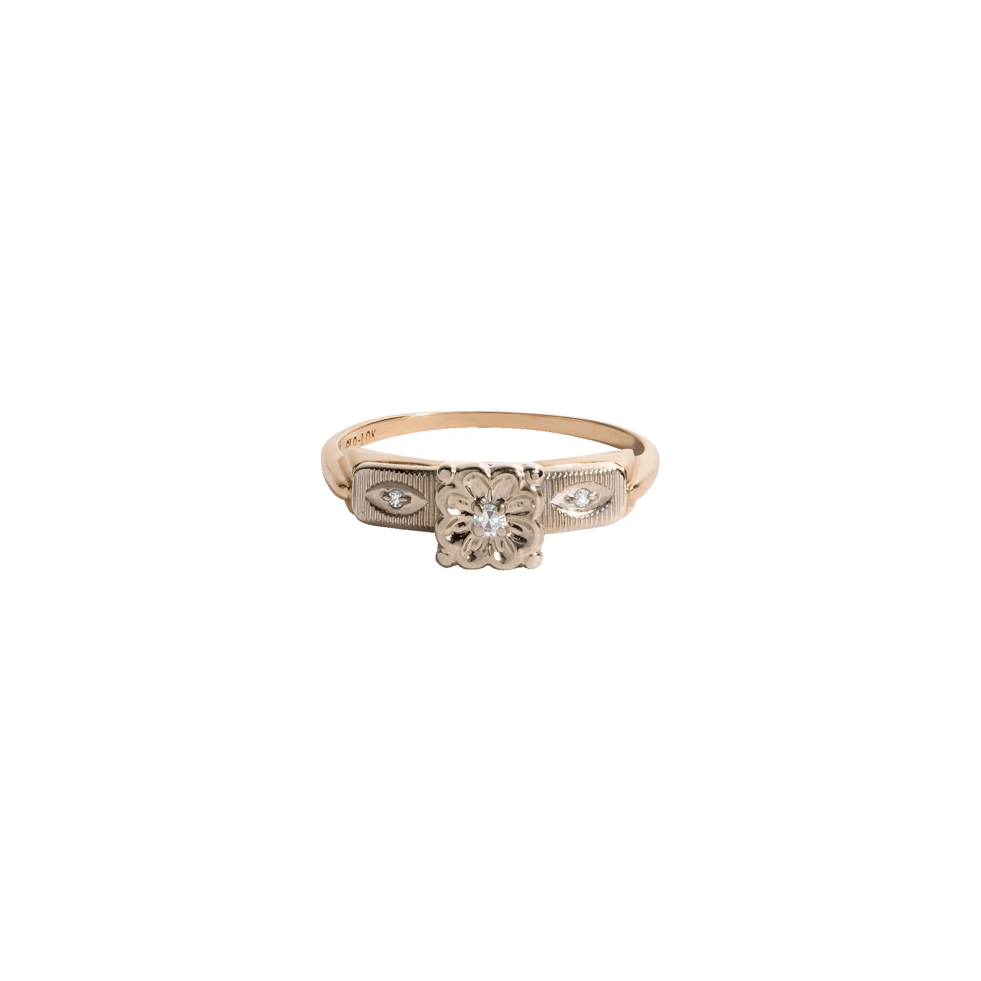 Antique Art Deco Diamond Flower Ring sold by Aurate