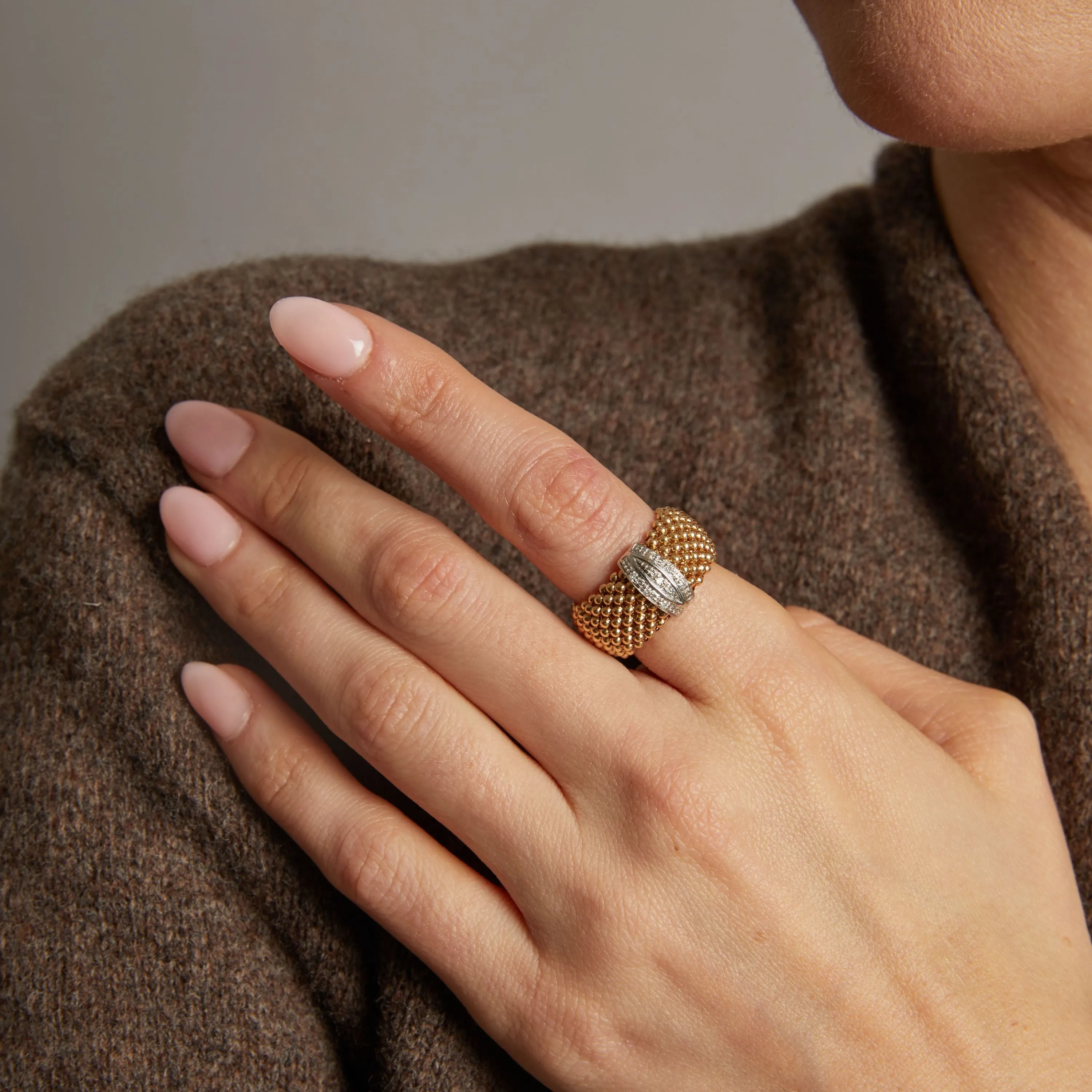 Vintage Diamond Italian Flex Ring sold by Aurate product image thumbnail 2