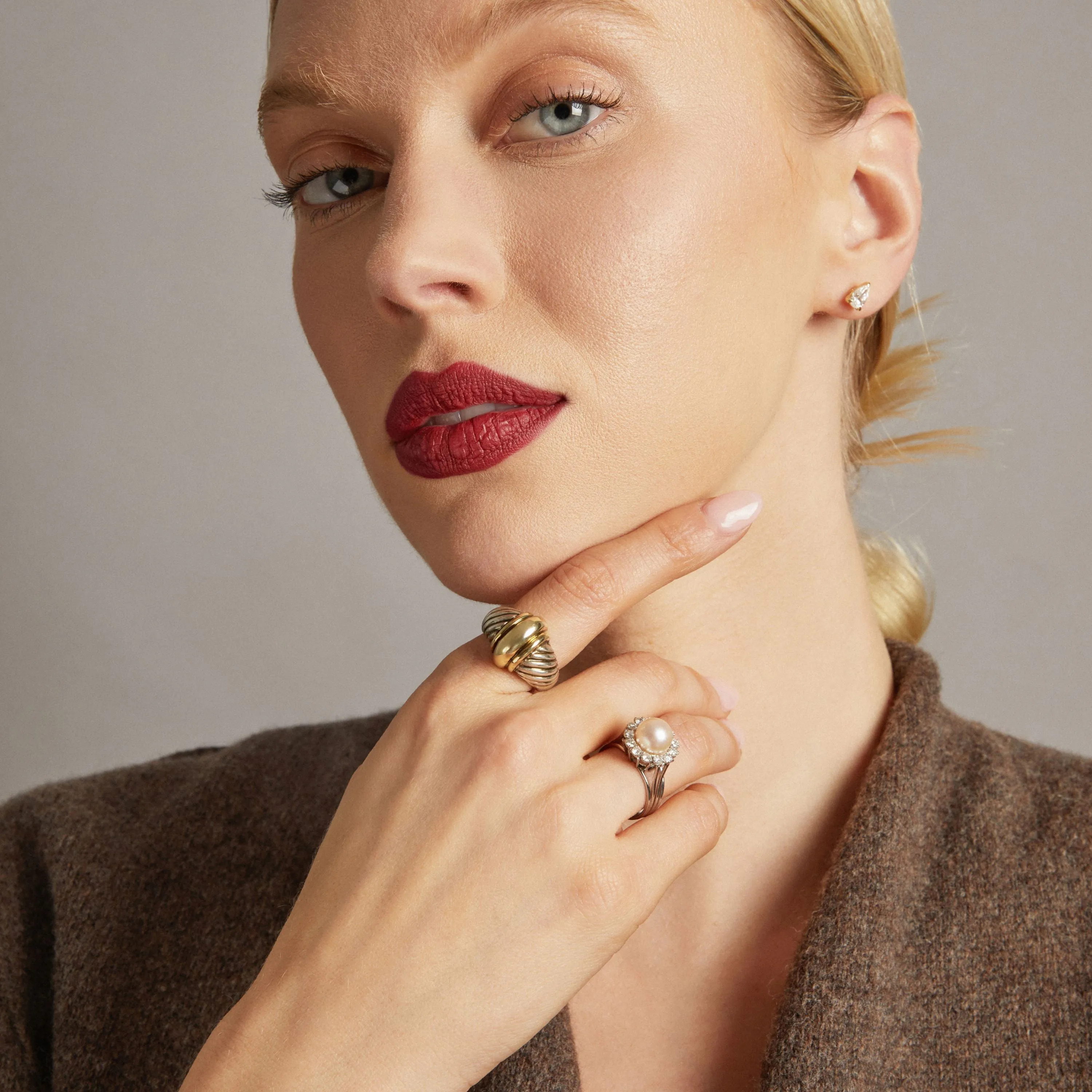 Vintage Estate Diamond and Pearl Ring sold by Aurate product image thumbnail 2