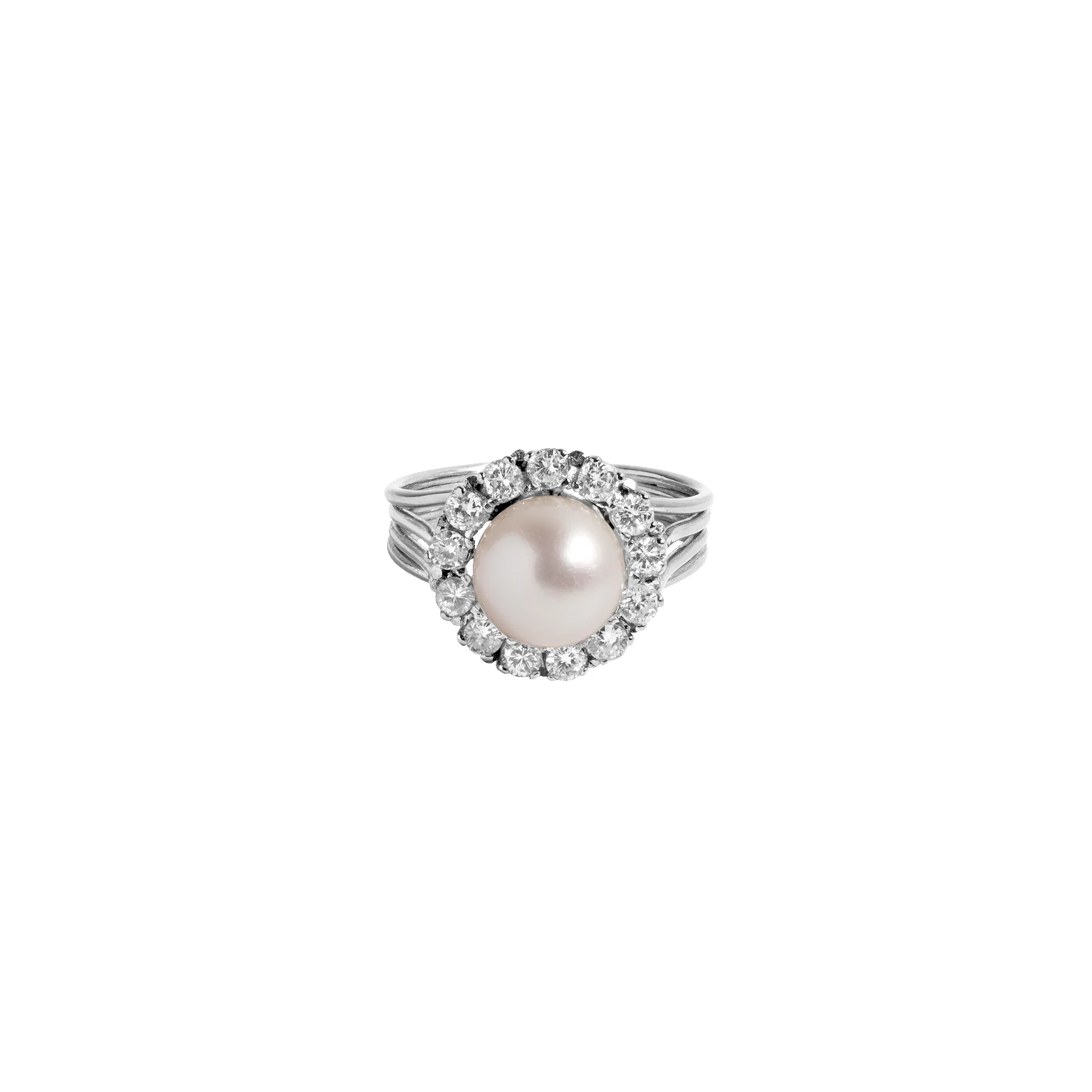 Vintage Estate Diamond and Pearl Ring sold by Aurate