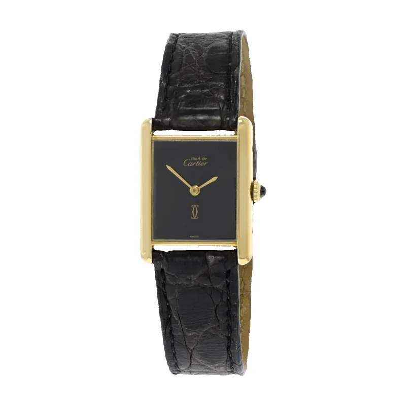 Vintage Tank Must de Cartier Leather Watch made by Aurate