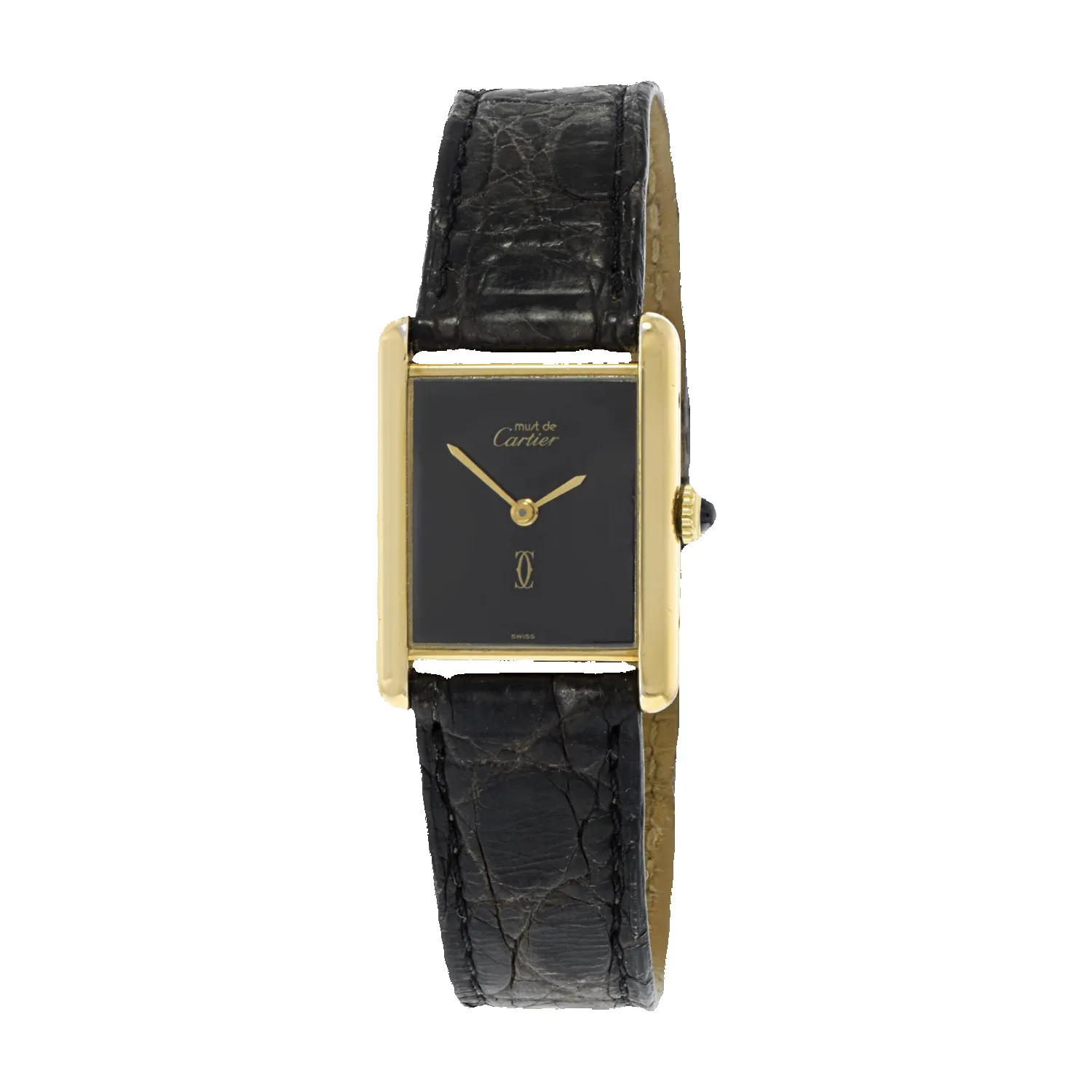 Vintage Tank Must de Cartier Leather Watch sold by Aurate