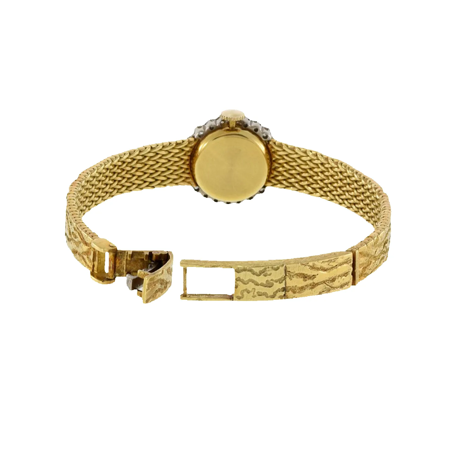 Vintage Gubelin 2ct Diamond Bezel Gold Watch sold by Aurate product image thumbnail 4