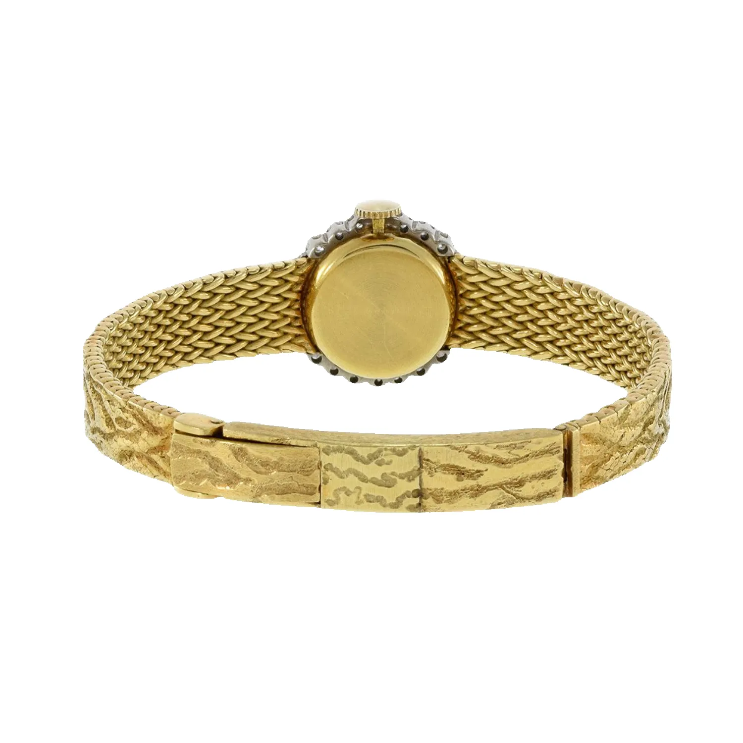 Vintage Gubelin 2ct Diamond Bezel Gold Watch sold by Aurate product image thumbnail 3