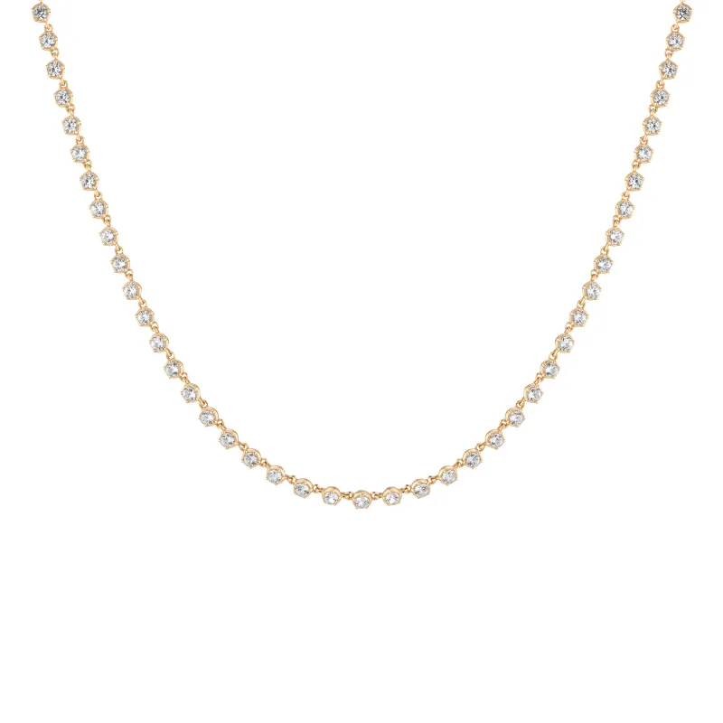 Lab Grown Diamond Georgian Tennis Necklace made by Aurate
