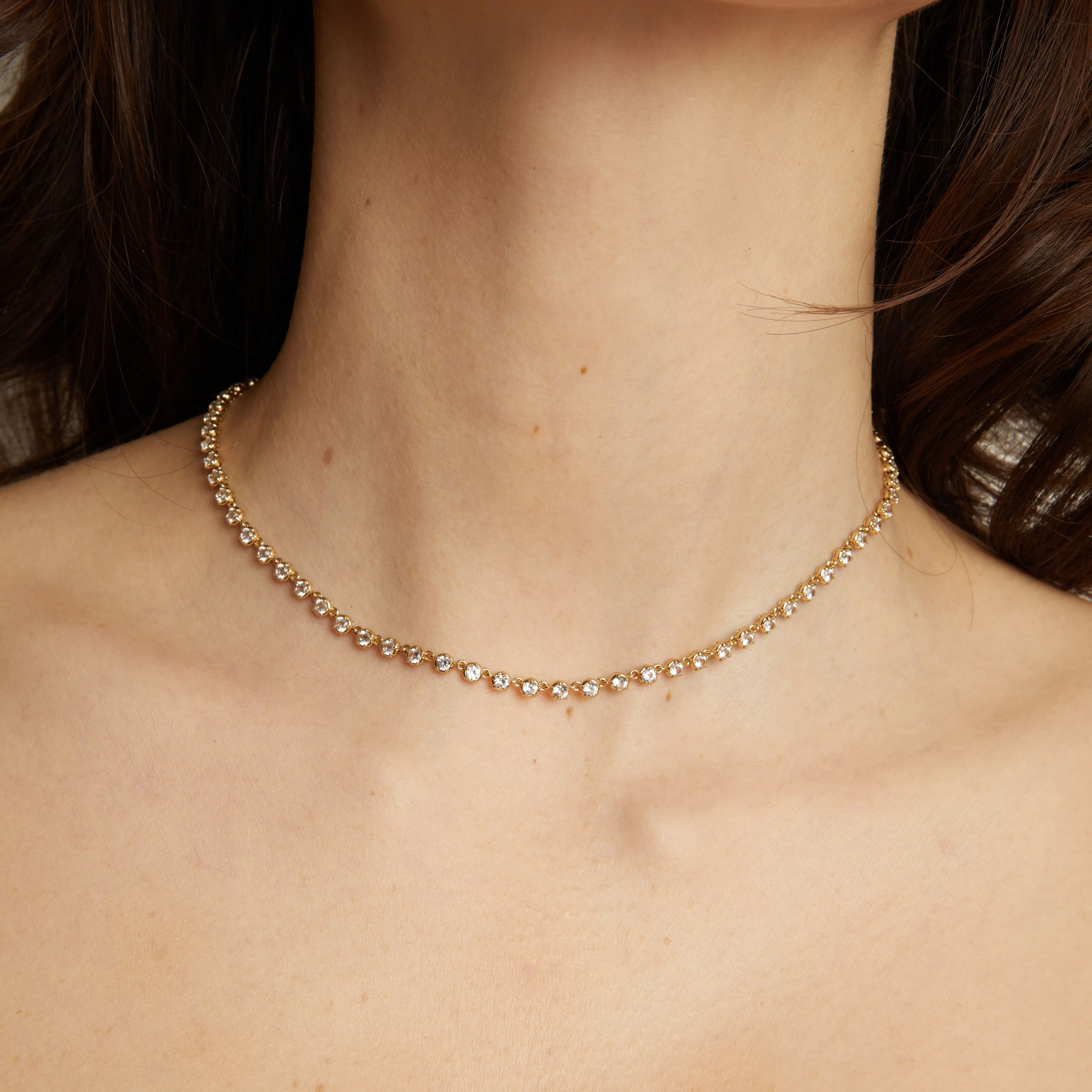 Lab Grown Diamond Georgian Tennis Necklace sold by Aurate product image thumbnail 5