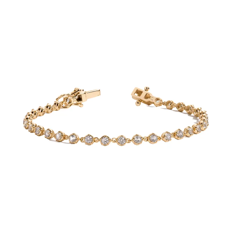 Lab Grown White Sapphire Georgian Tennis Bracelet made by Aurate