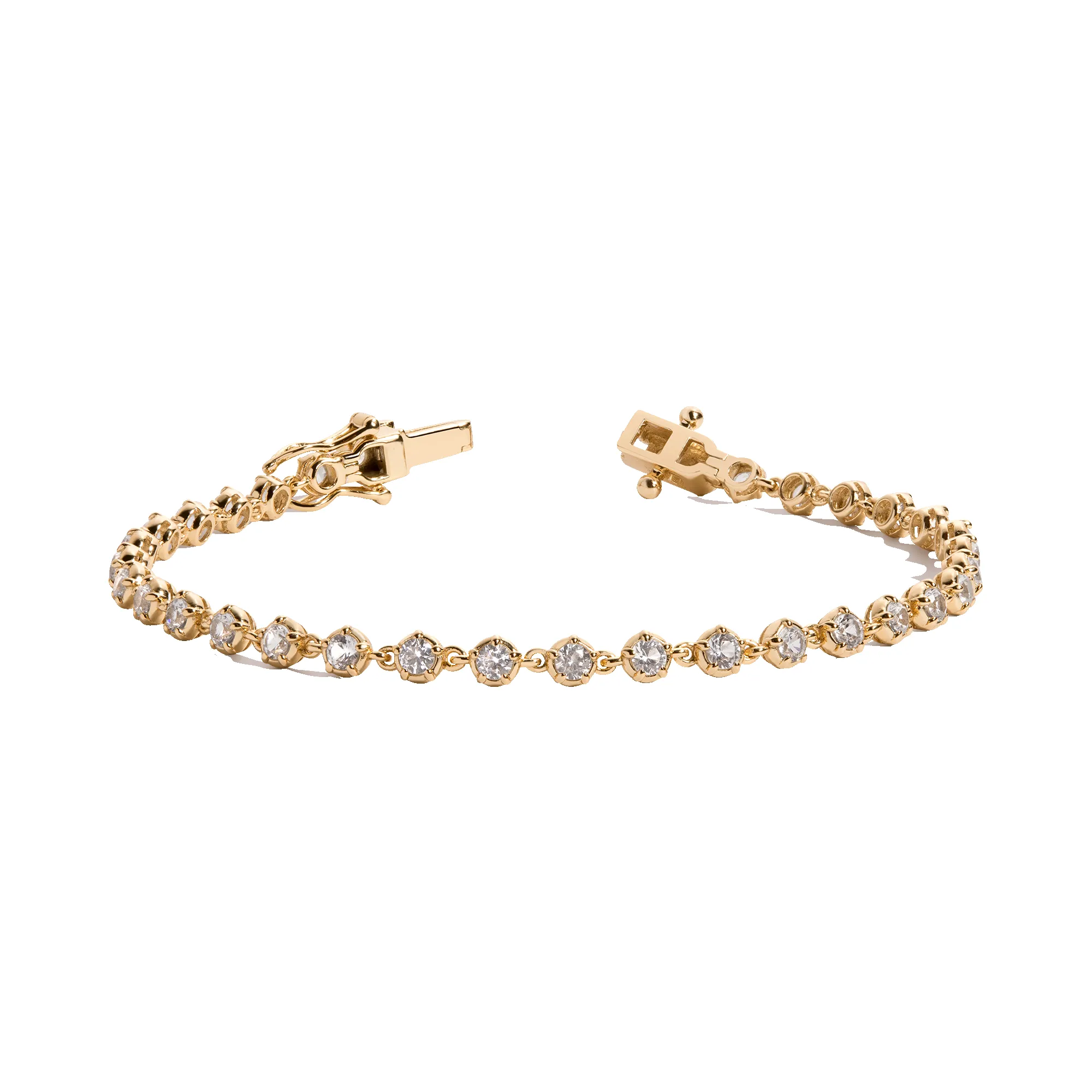 Lab Grown White Sapphire Georgian Tennis Bracelet sold by Aurate