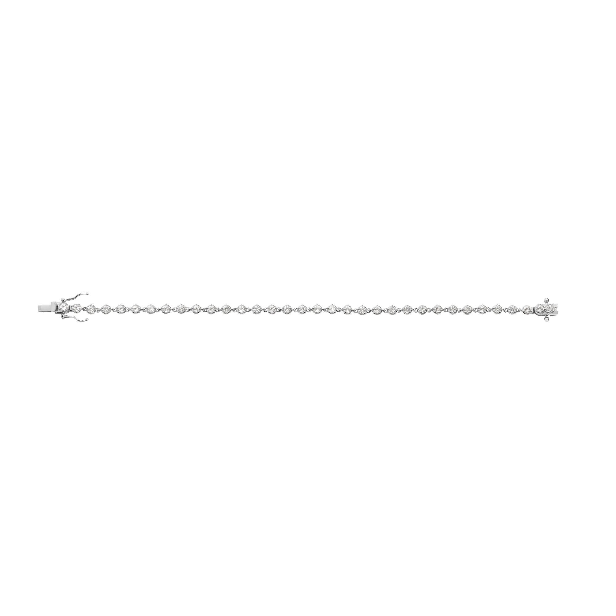 Lab Grown White Sapphire Georgian Tennis Bracelet sold by Aurate product image thumbnail 4