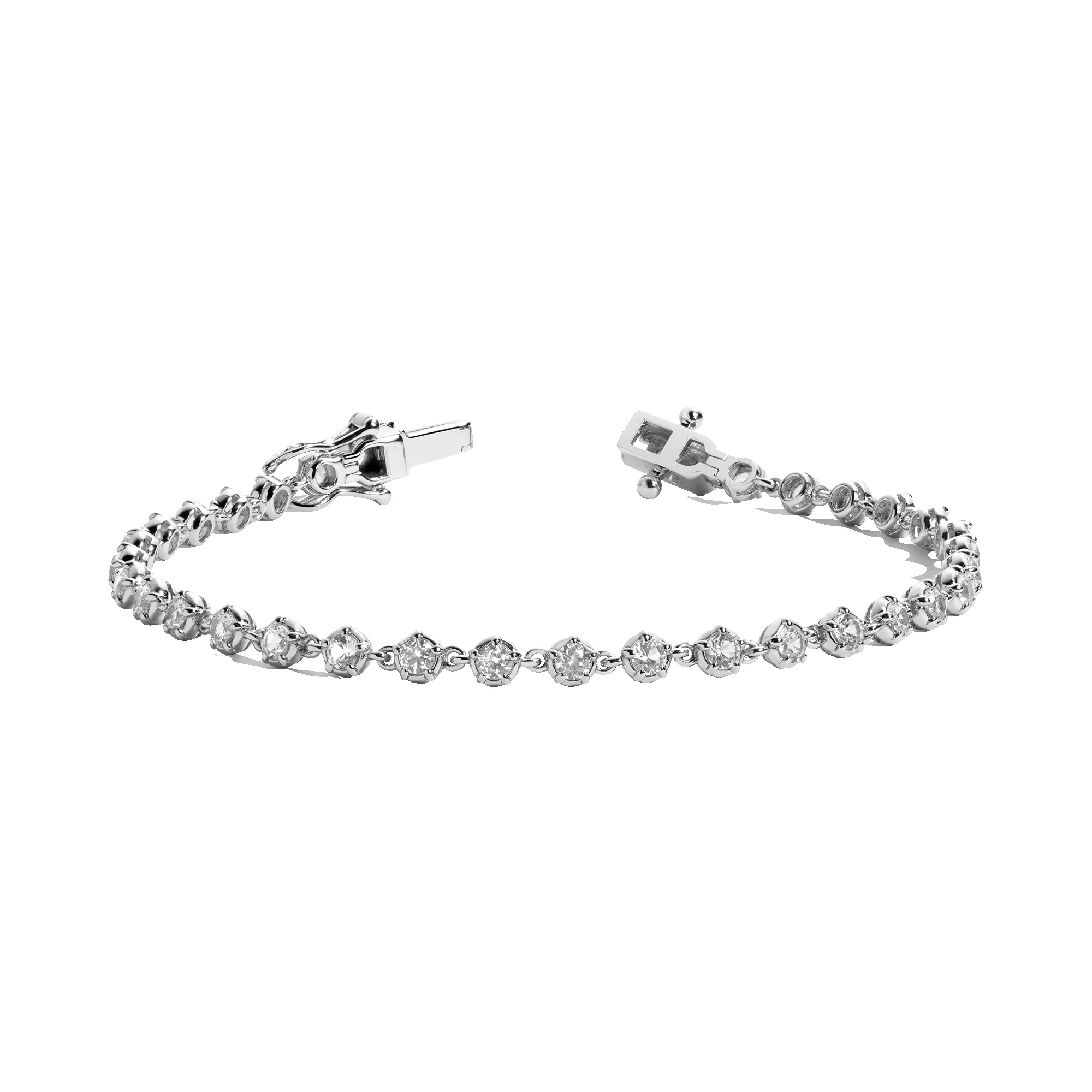 Lab Grown White Sapphire Georgian Tennis Bracelet sold by Aurate product image thumbnail 3