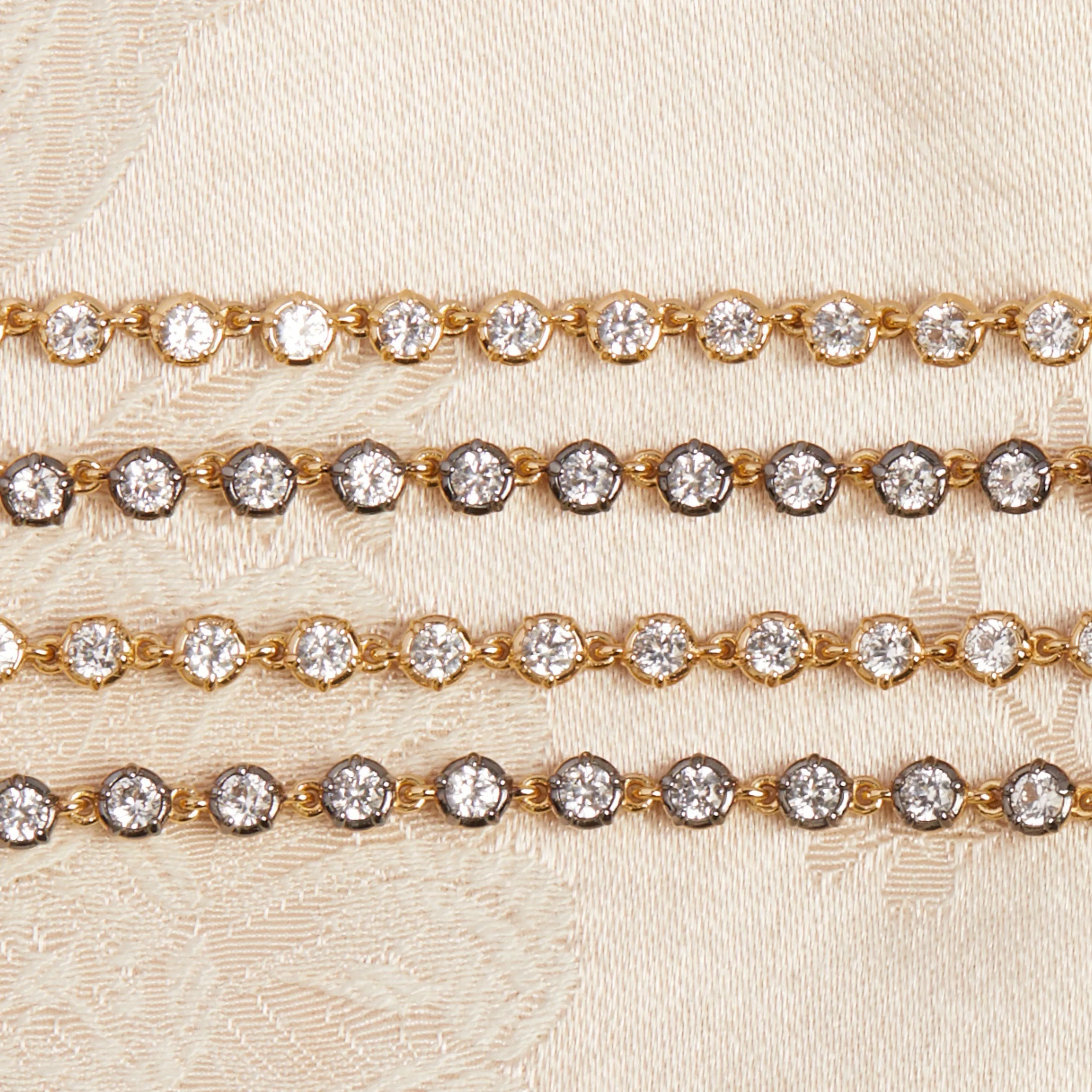 Lab Grown White Sapphire Georgian Tennis Bracelet sold by Aurate product image thumbnail 5