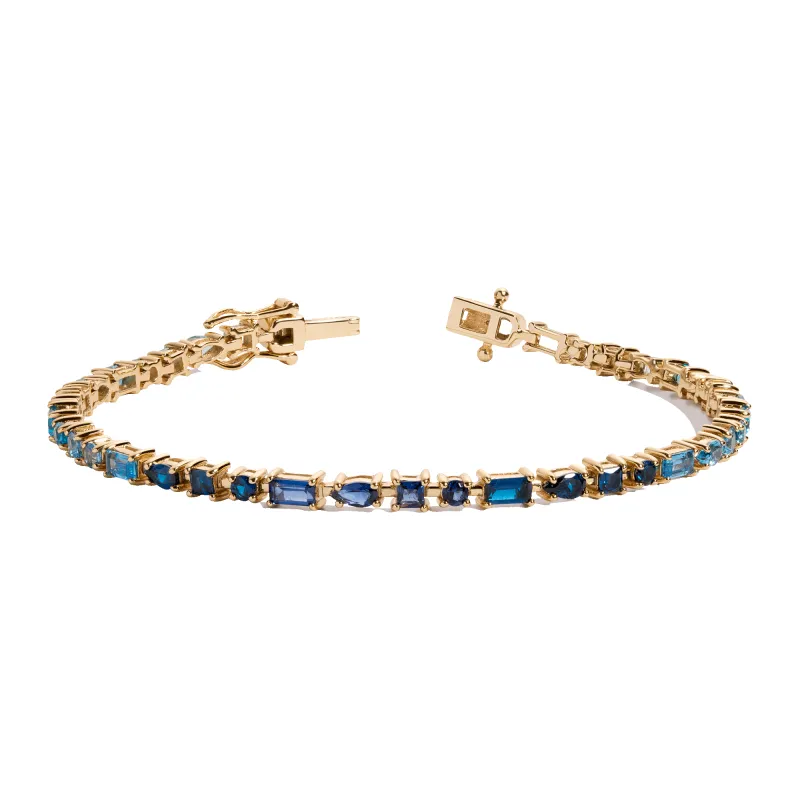 Blue Ombré Mosaic Tennis Bracelet made by Aurate