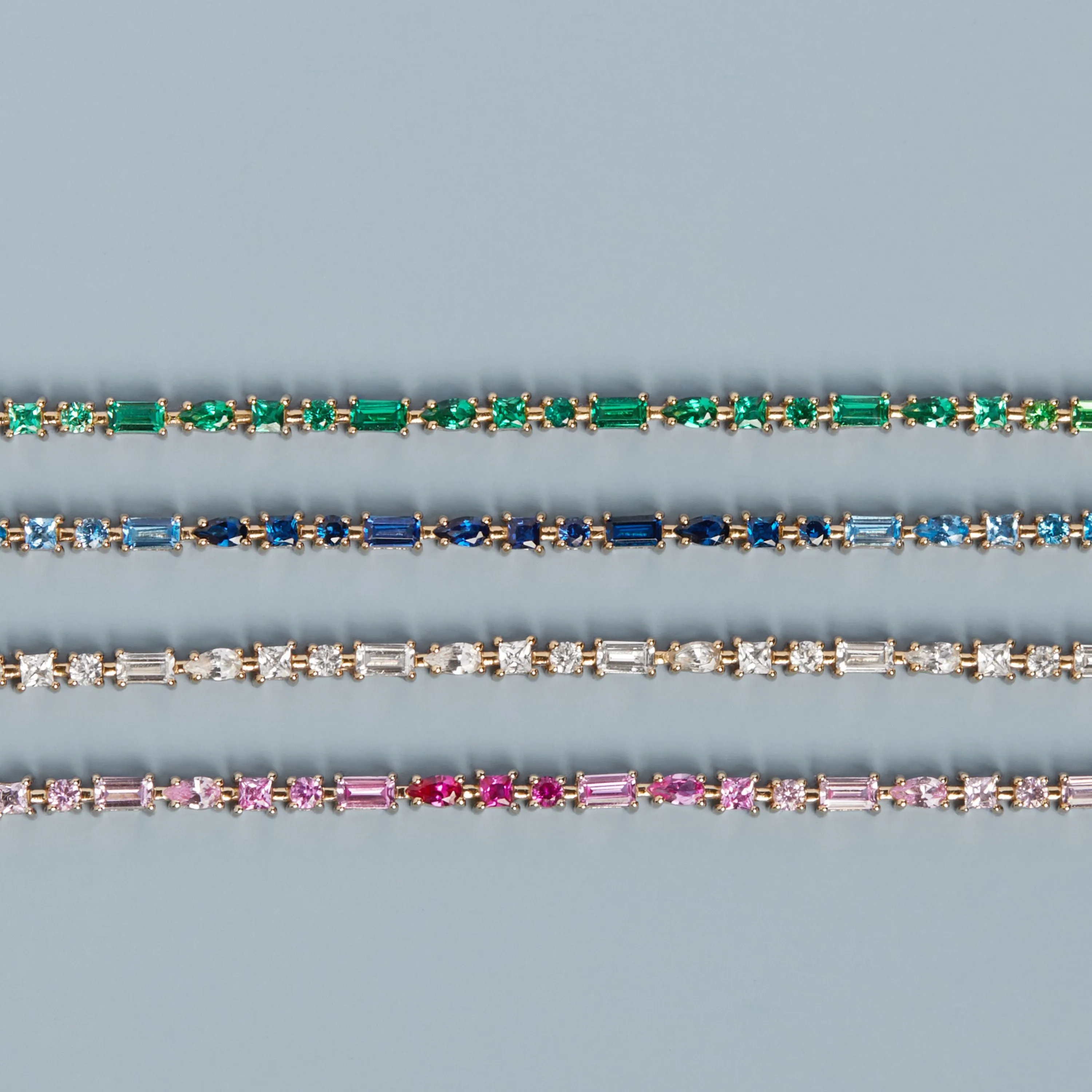 Blue Ombré Mosaic Tennis Bracelet sold by Aurate product image thumbnail 3
