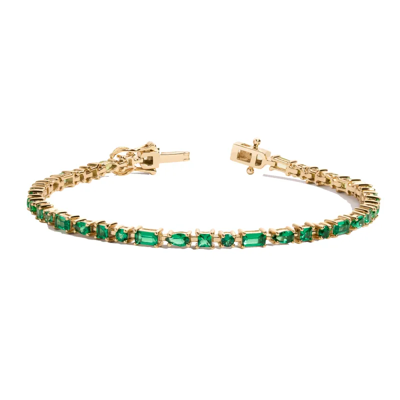 Green Ombré Mosaic Tennis Bracelet made by Aurate