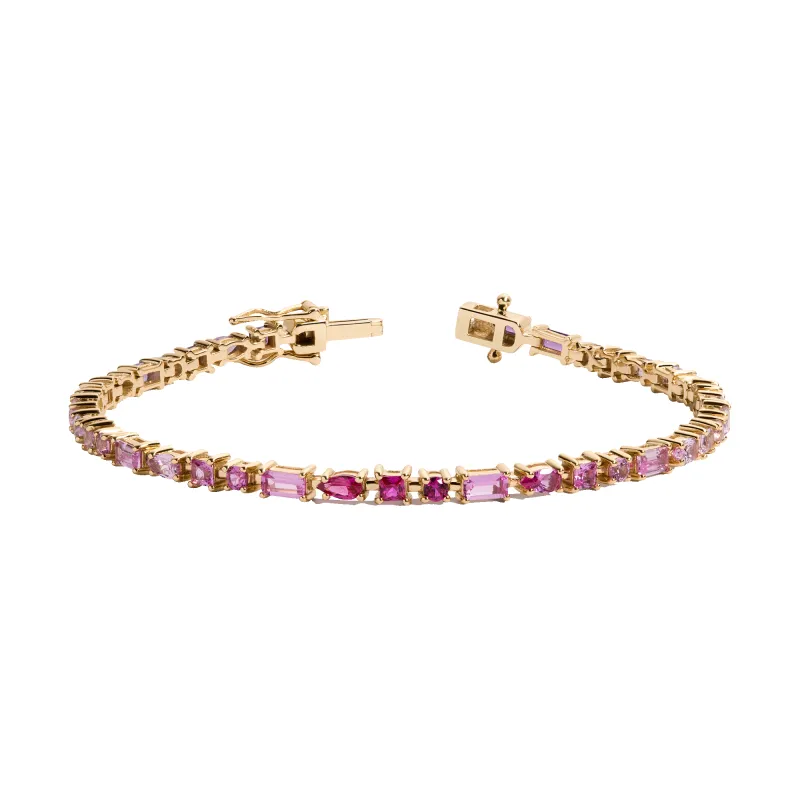 Pink Ombré Mosaic Tennis Bracelet made by Aurate