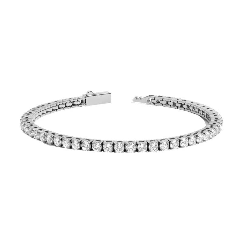 Unbreakable Lab Grown White Sapphire Tennis Bracelet made by Aurate