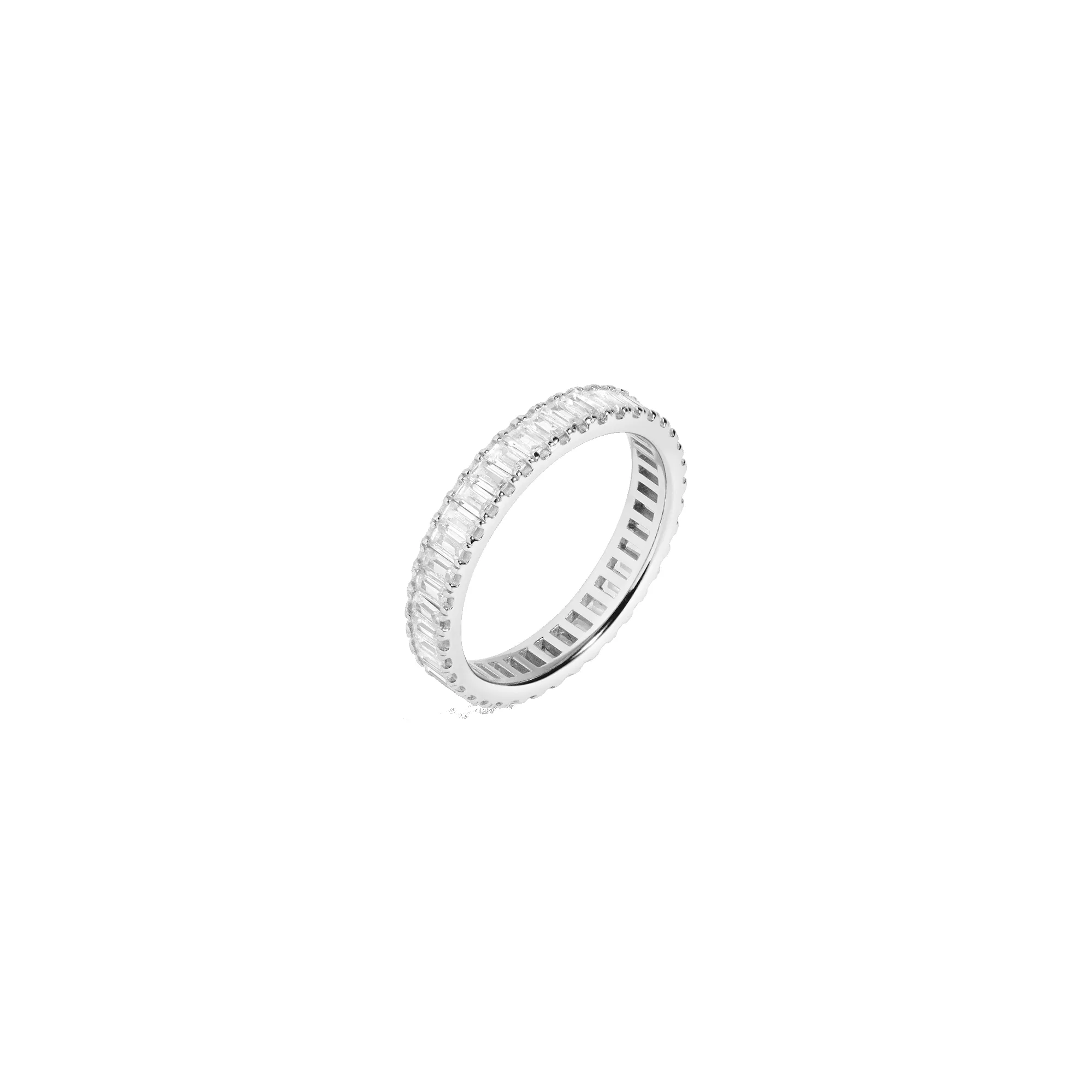 Lab Grown White Sapphire Baguette Eternity Ring sold by Aurate product image thumbnail 3