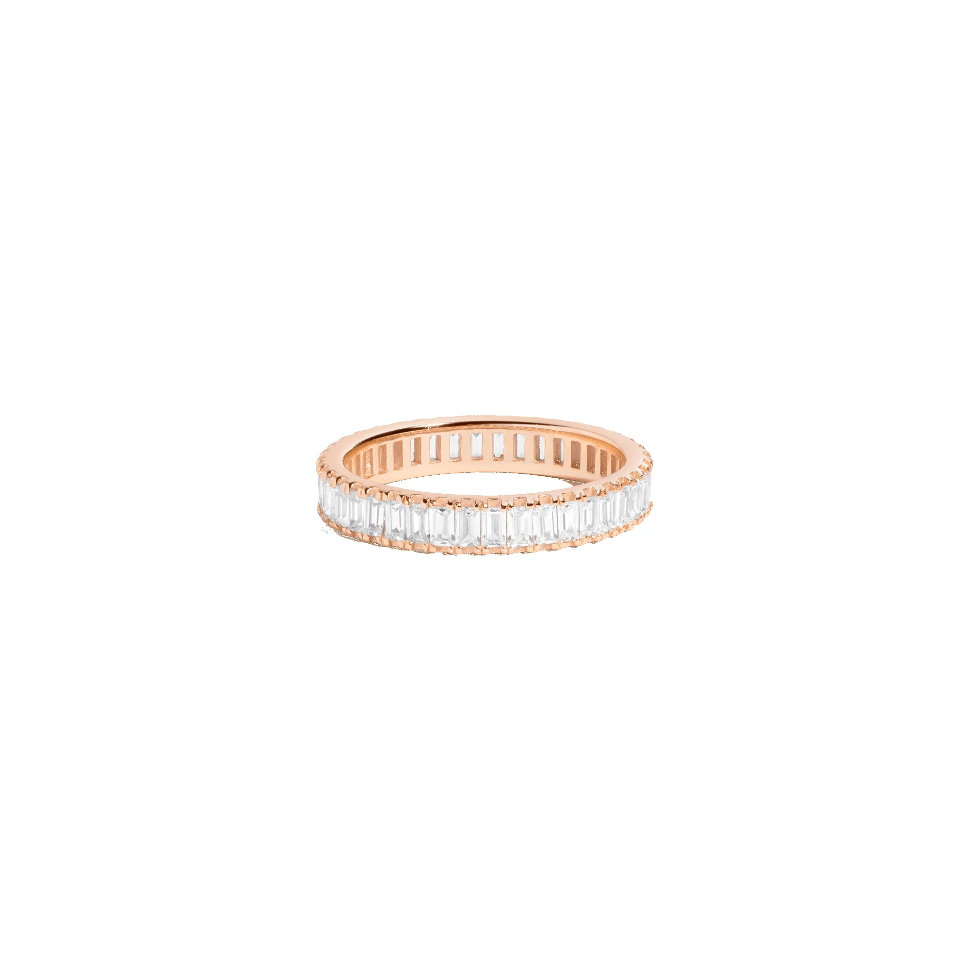 Lab Grown White Sapphire Baguette Eternity Ring sold by Aurate product image thumbnail 5