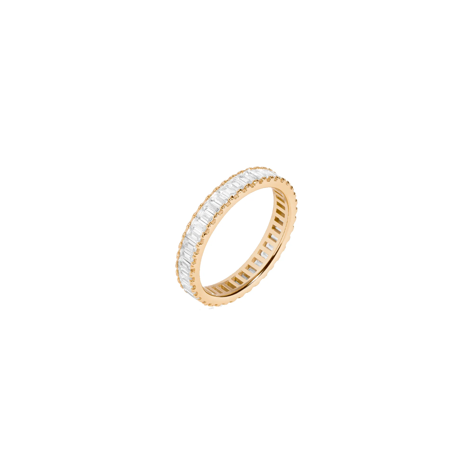Lab Grown White Sapphire Baguette Eternity Ring sold by Aurate