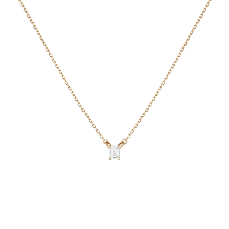 Emerald Lab Grown Diamond Solitaire Necklace sold by Aurate