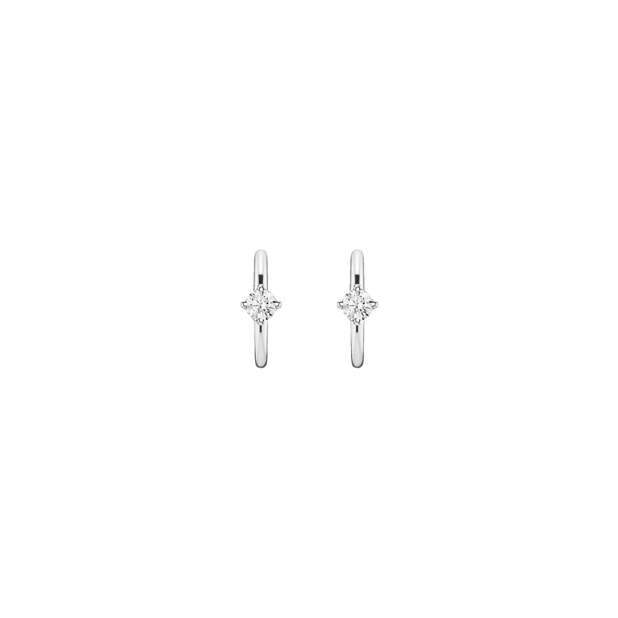 Round Lab Grown Diamond Huggies sold by Aurate