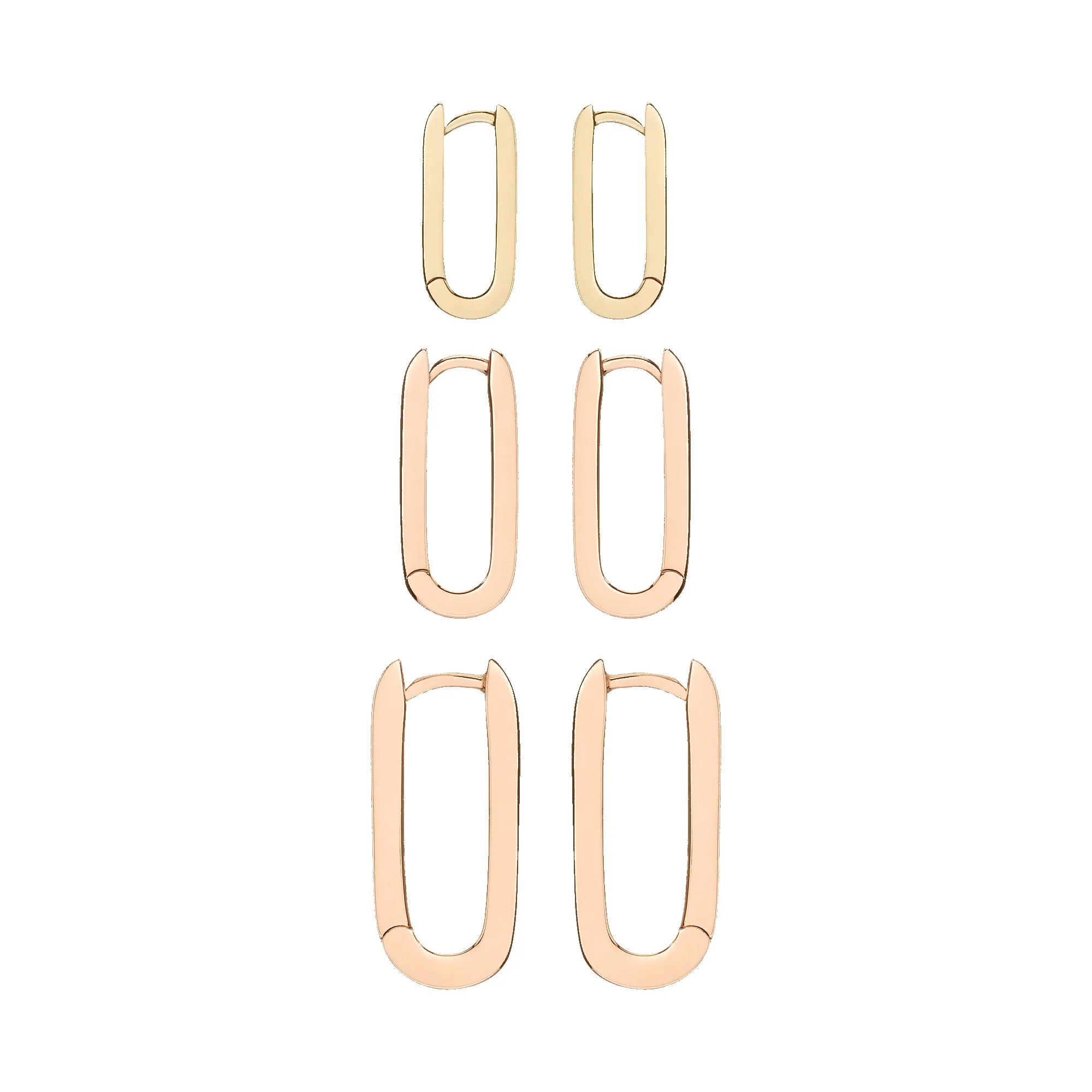 Triple Threat Gold Hoop Earring Set sold by Aurate product image thumbnail 5