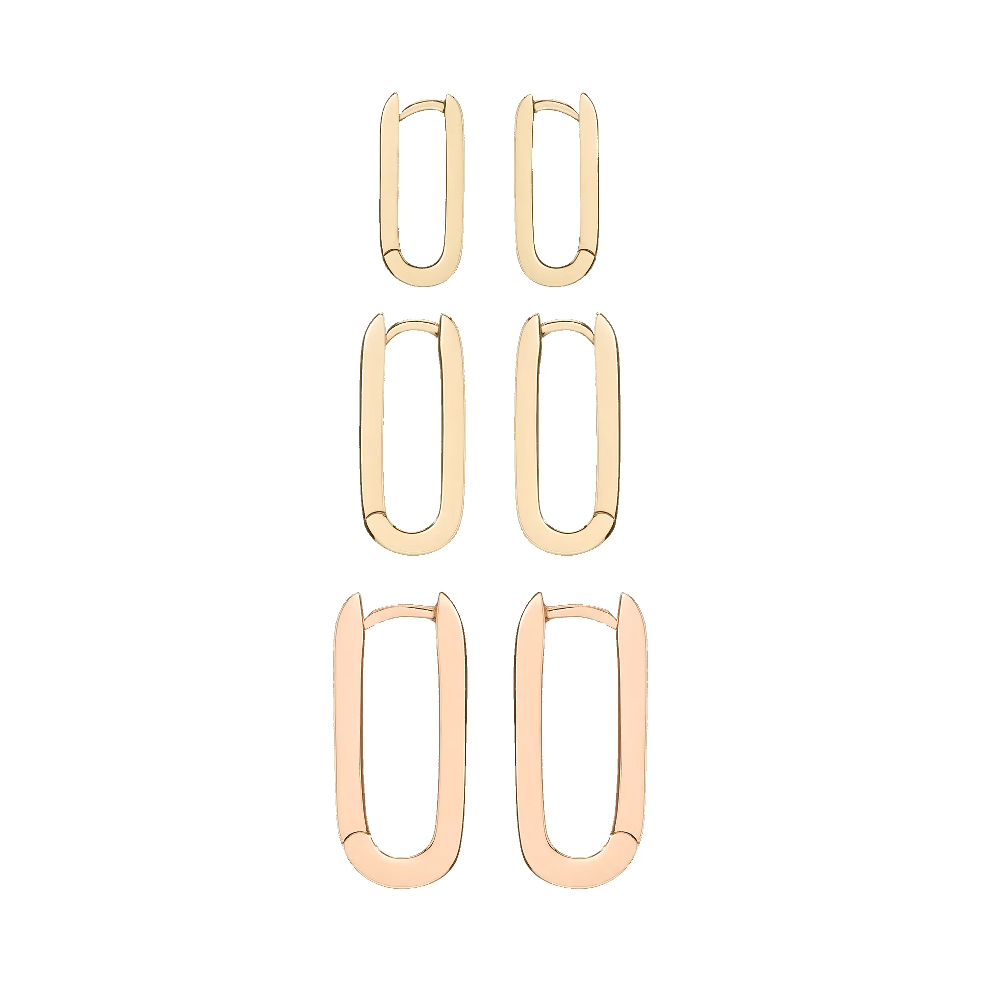 Triple Threat Gold Hoop Earring Set sold by Aurate product image thumbnail 2