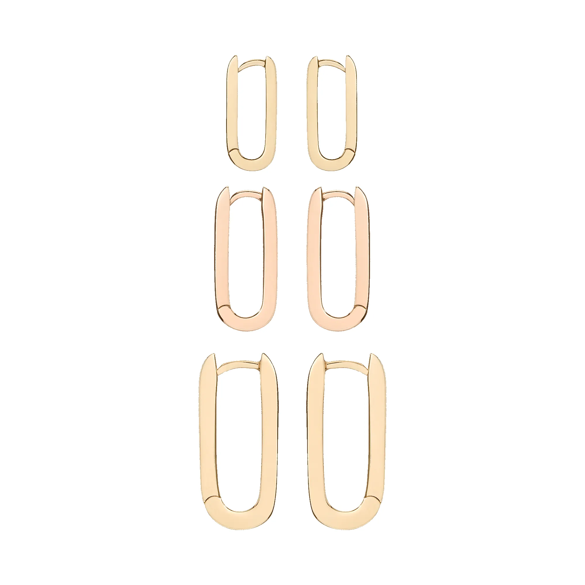 Triple Threat Gold Hoop Earring Set sold by Aurate product image thumbnail 4