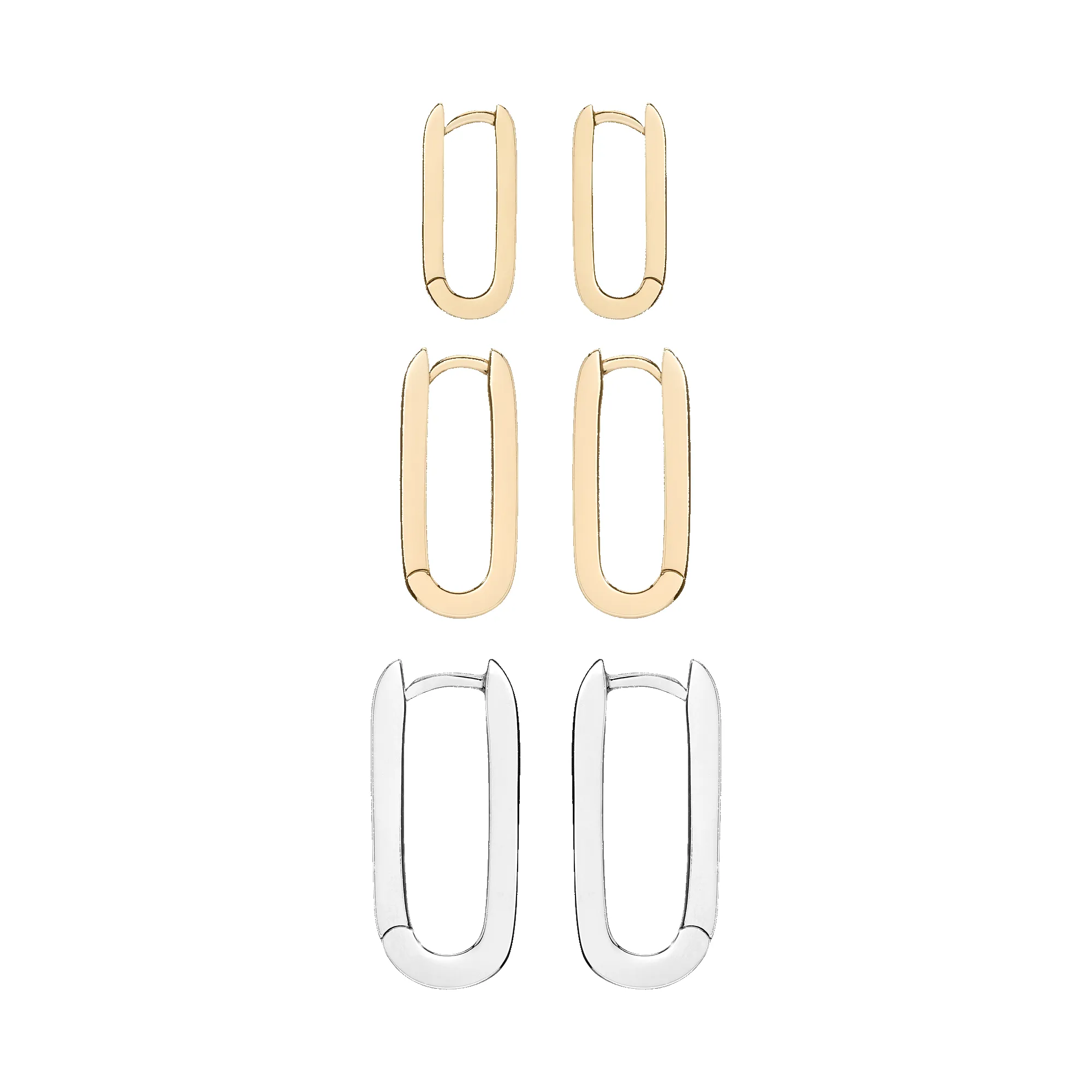 Triple Threat Gold Hoop Earring Set sold by Aurate product image thumbnail 3