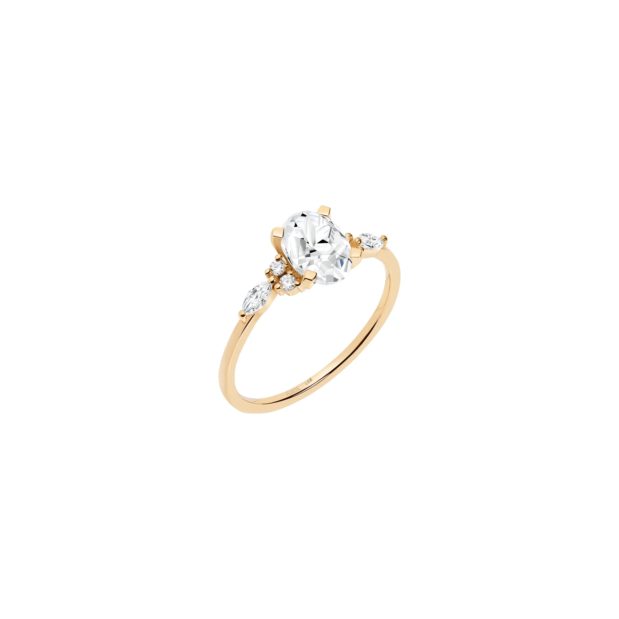 Oval-Cut Floral Diamond Ring sold by Aurate product image thumbnail 2